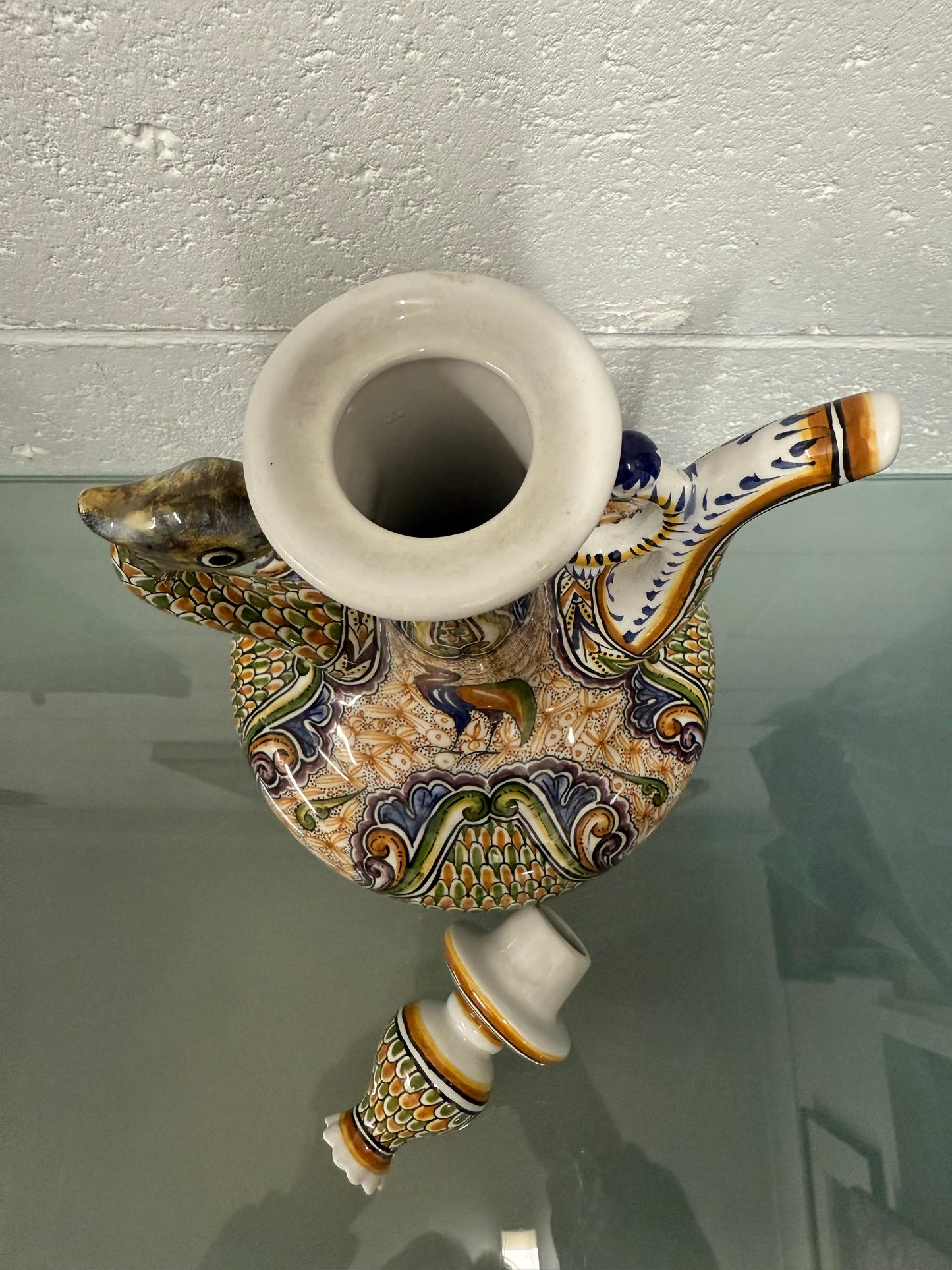 Impressive Vintage Hand Painted & Signed Portugese Decanter