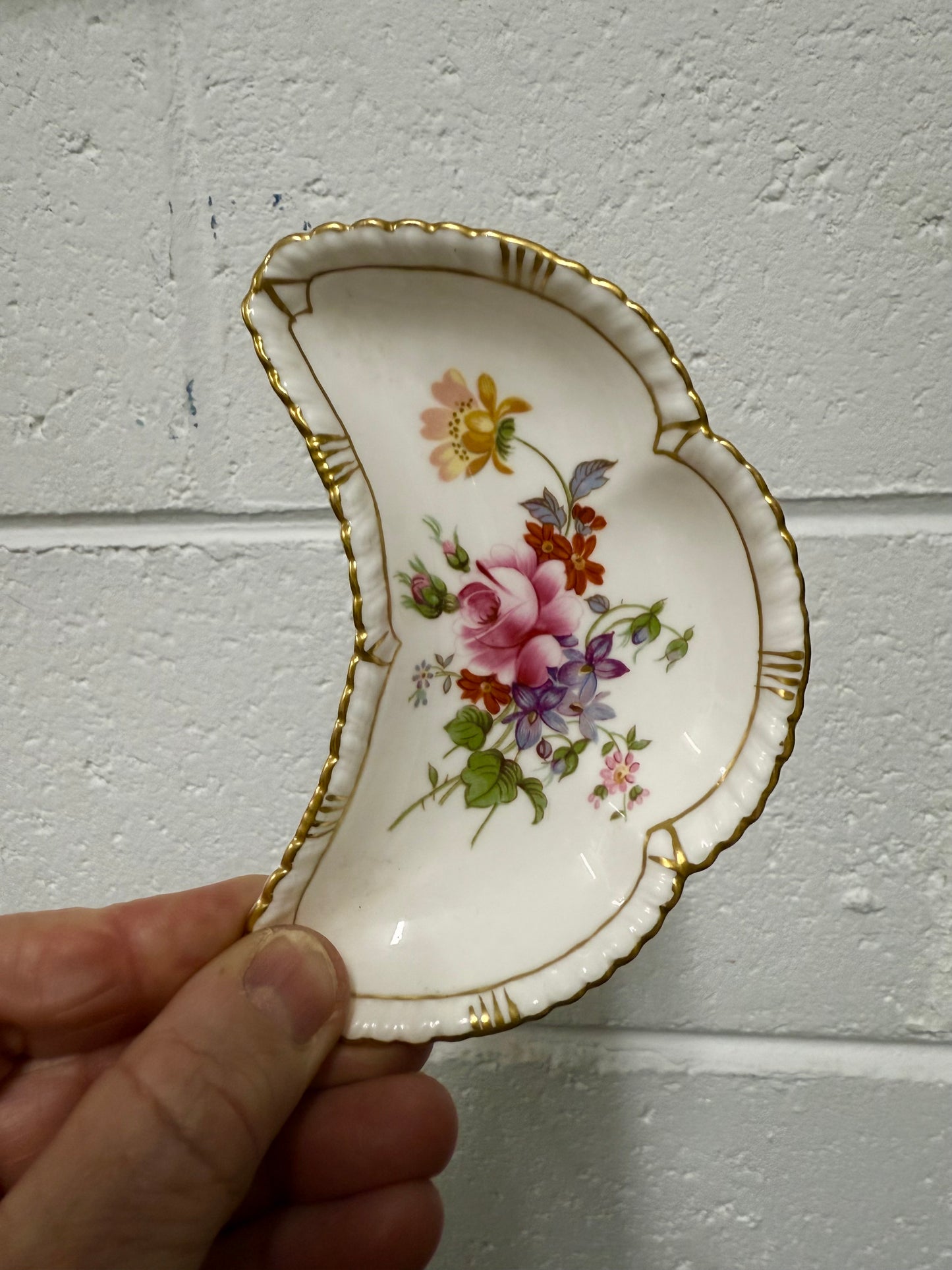 Royal Crown Derby Crescent Shape Trinket Dish