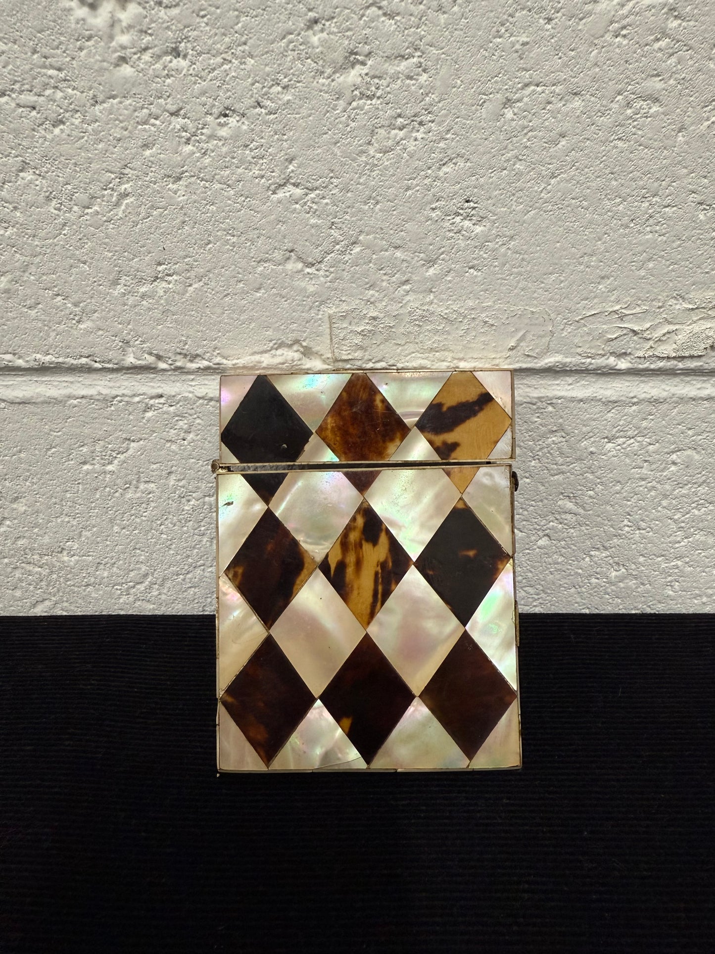 Victorian Tortoise Shell & Mother Of Pearl Card Case