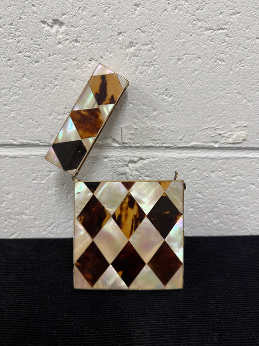 Victorian Tortoise Shell & Mother Of Pearl Card Case