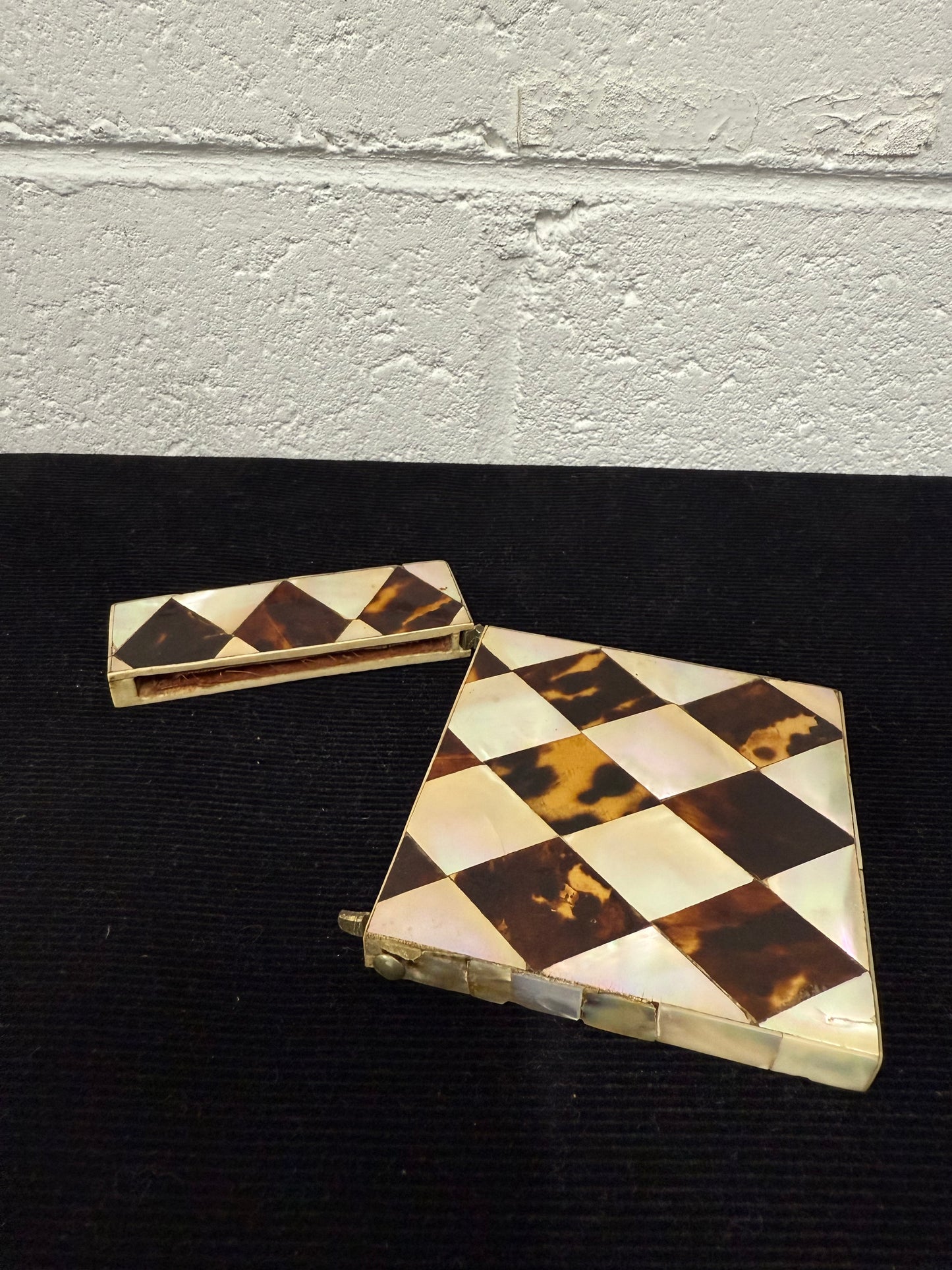 Victorian Tortoise Shell & Mother Of Pearl Card Case