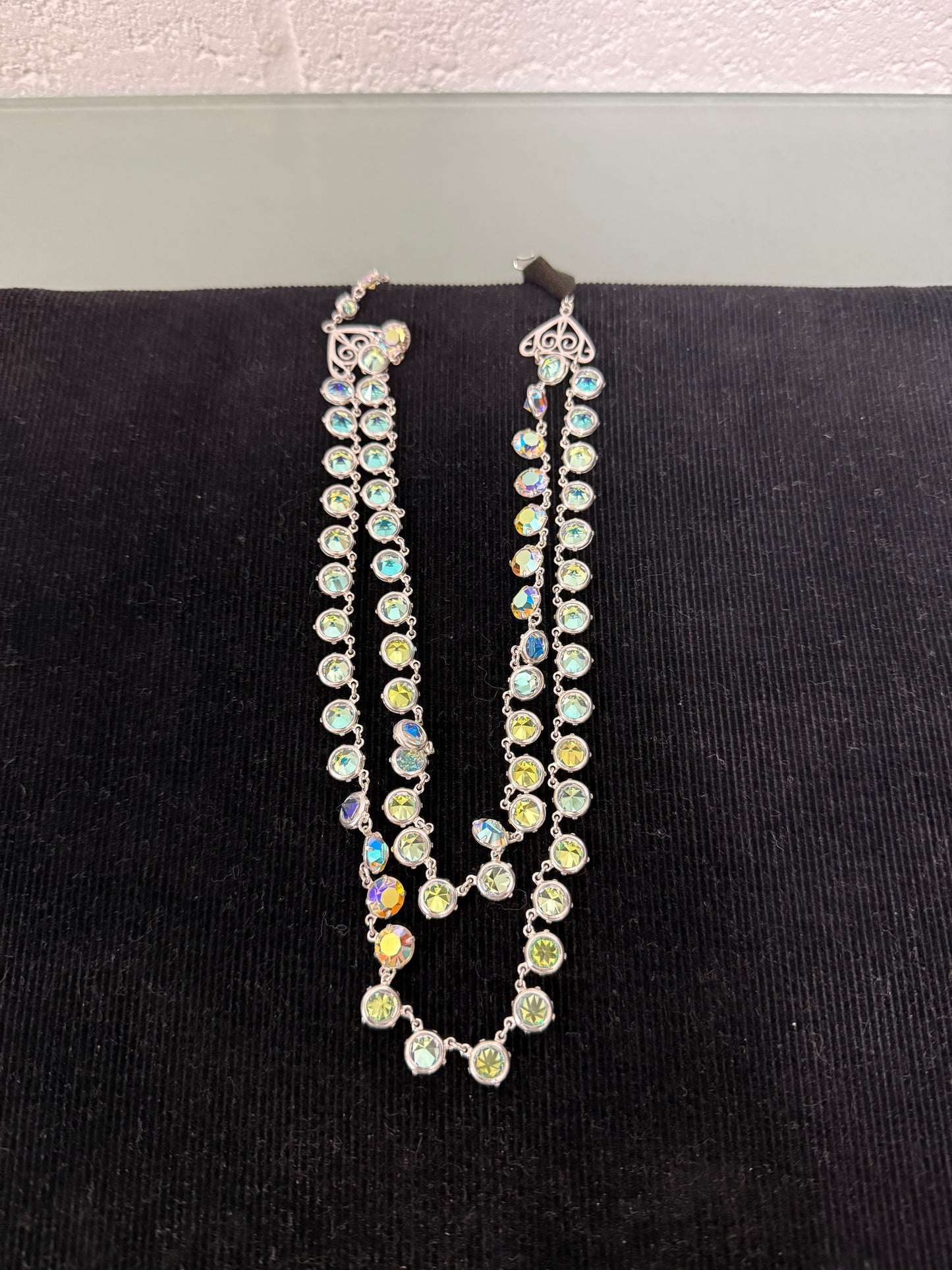 Vintage Aurora Borealis Glass Beads Necklace