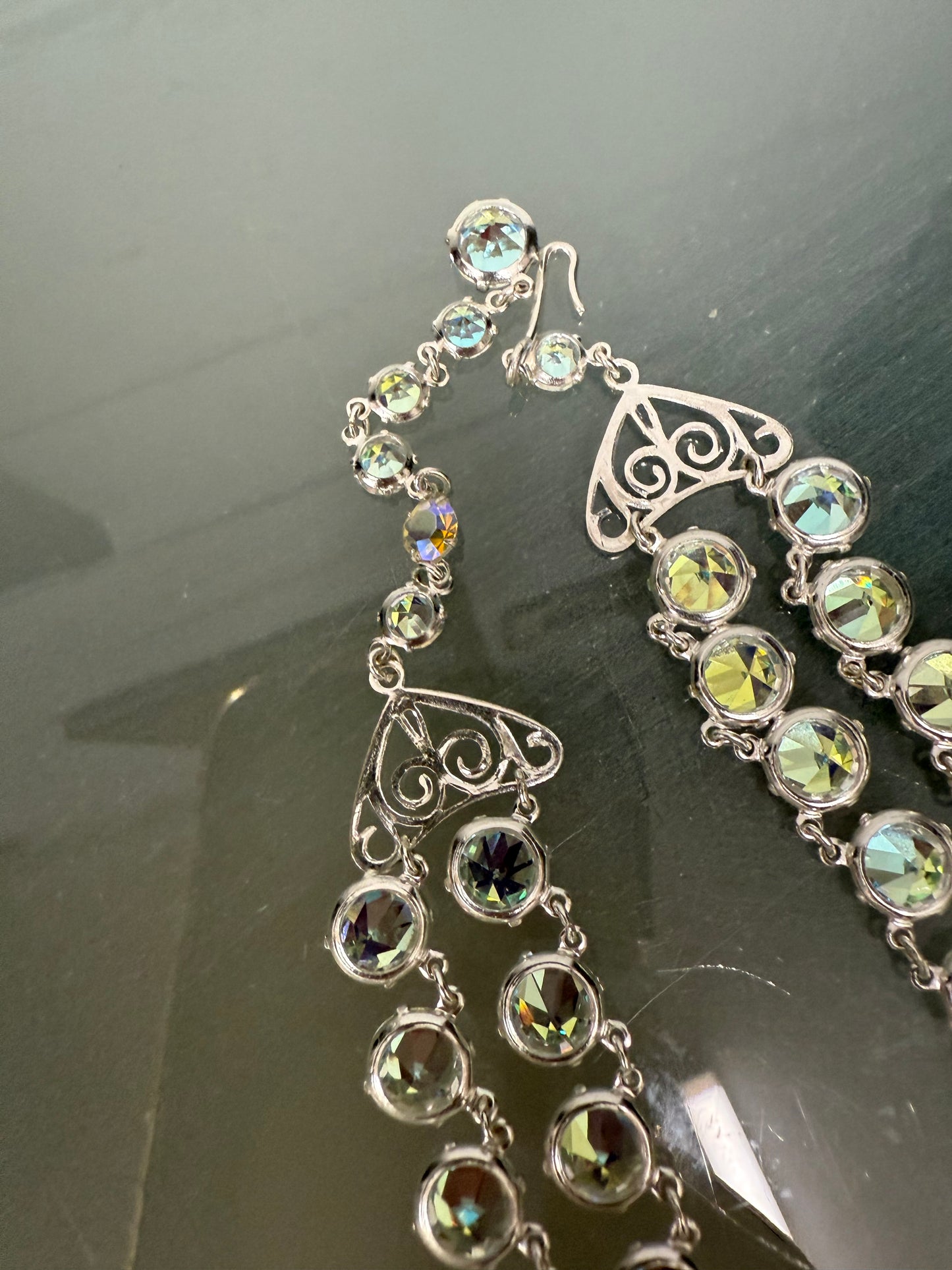 Vintage Aurora Borealis Glass Beads Necklace