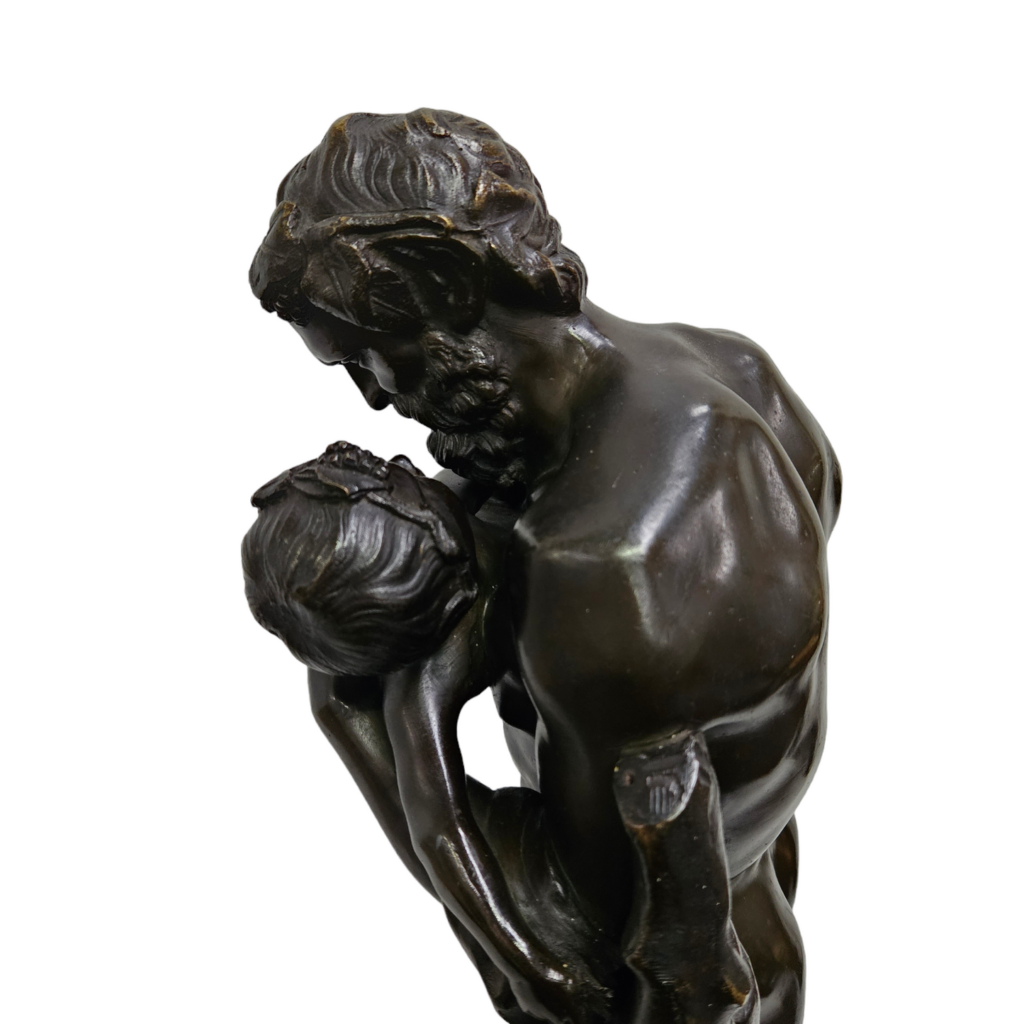 Large Grand Tour 19th Century Bronze Group of Silenus & The Infant Bacchus