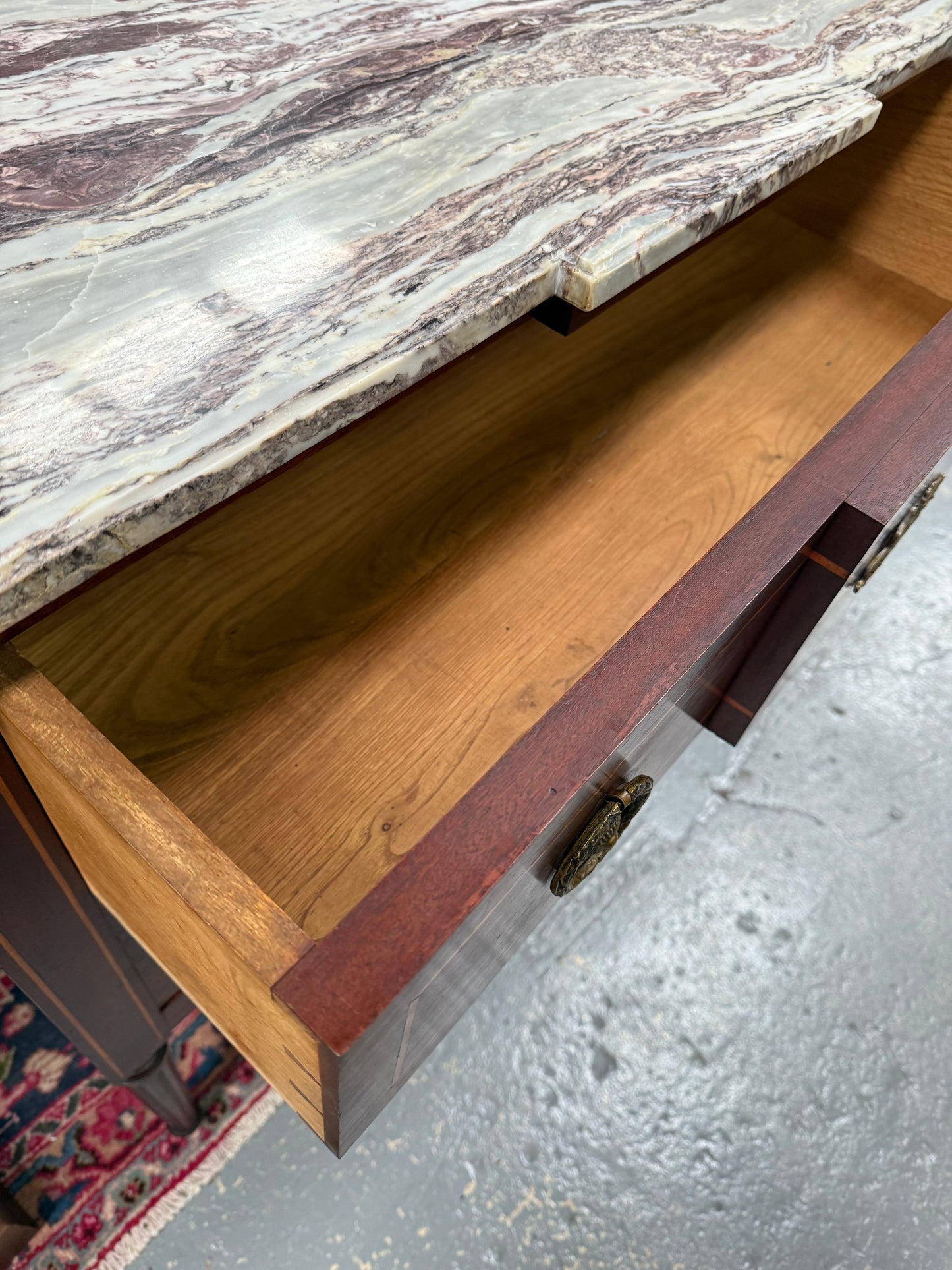 Antique French Transitional Style Marble Top Commode