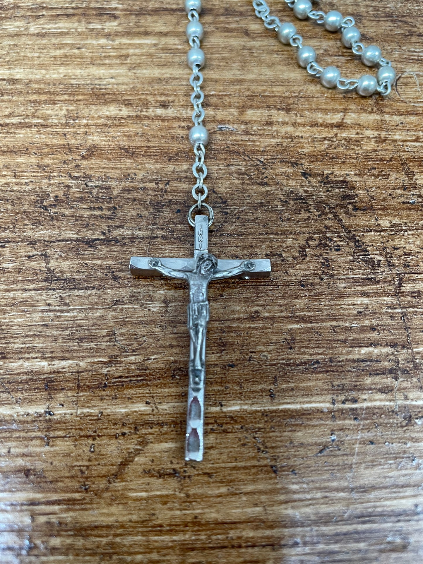 Vintage Silver Plated Italian Rosary Beads