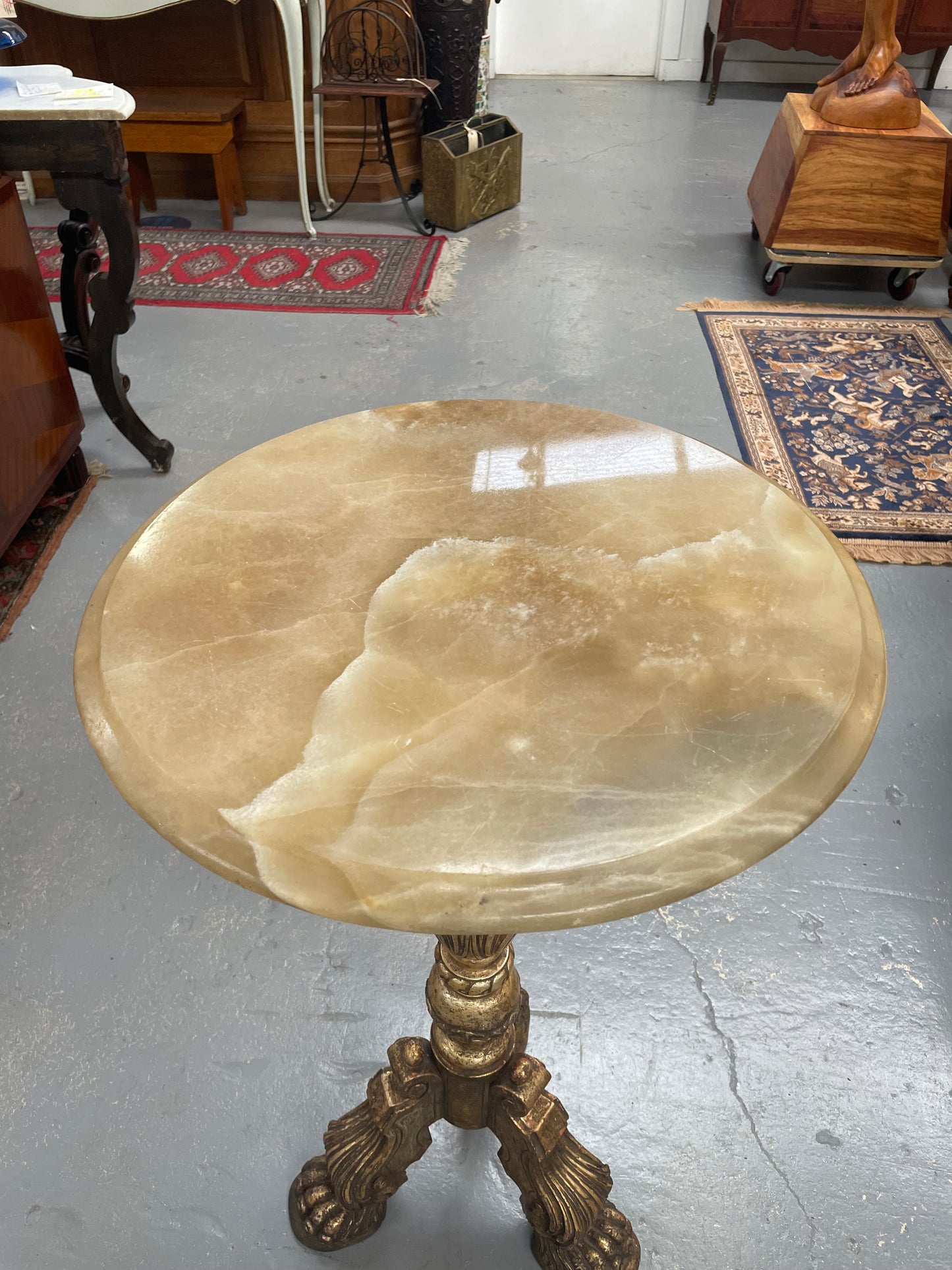 Antique Renaissance Style Alabaster Marble Centre Table