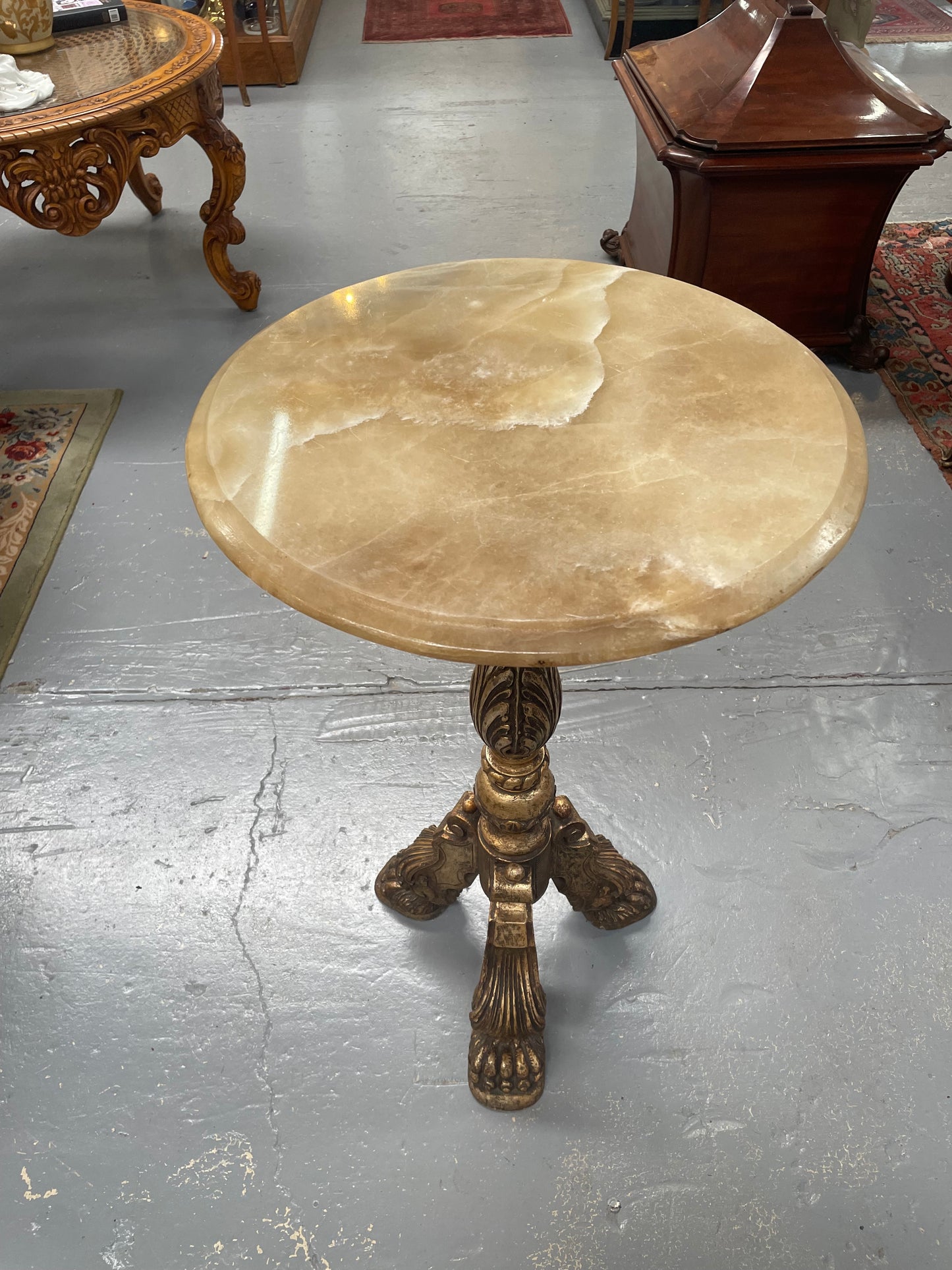 Antique Renaissance Style Alabaster Marble Centre Table