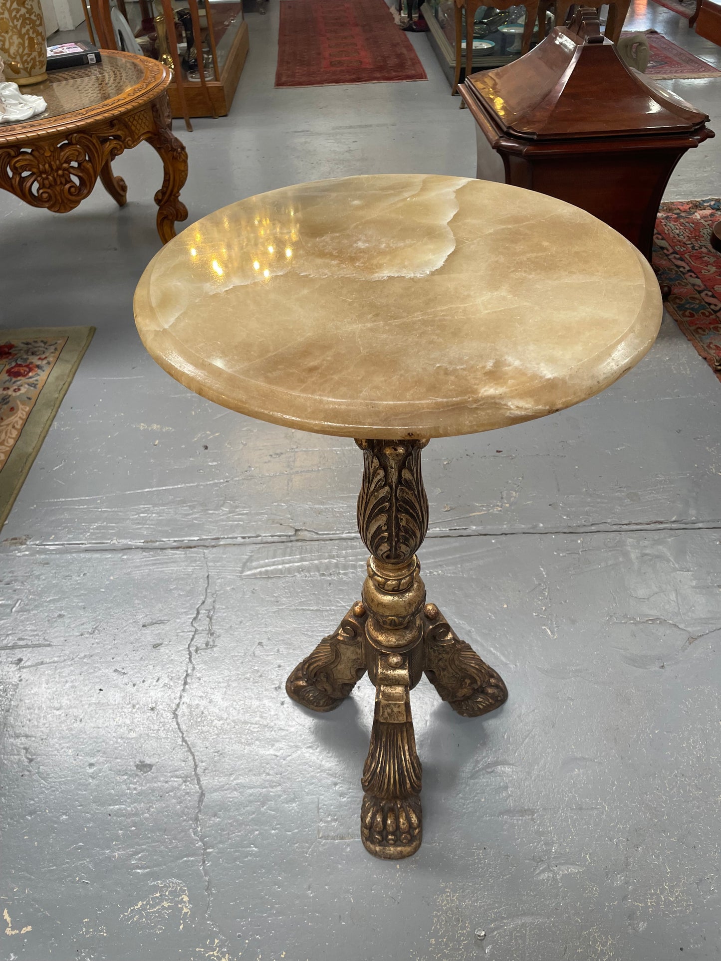Antique Renaissance Style Alabaster Marble Centre Table