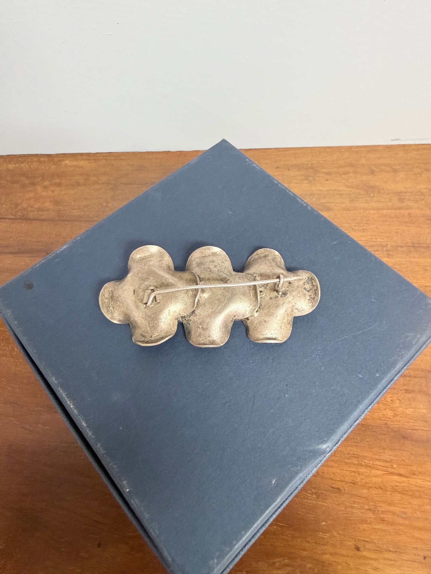 Vintage Modernist Silver Tone Brooch C:1960's