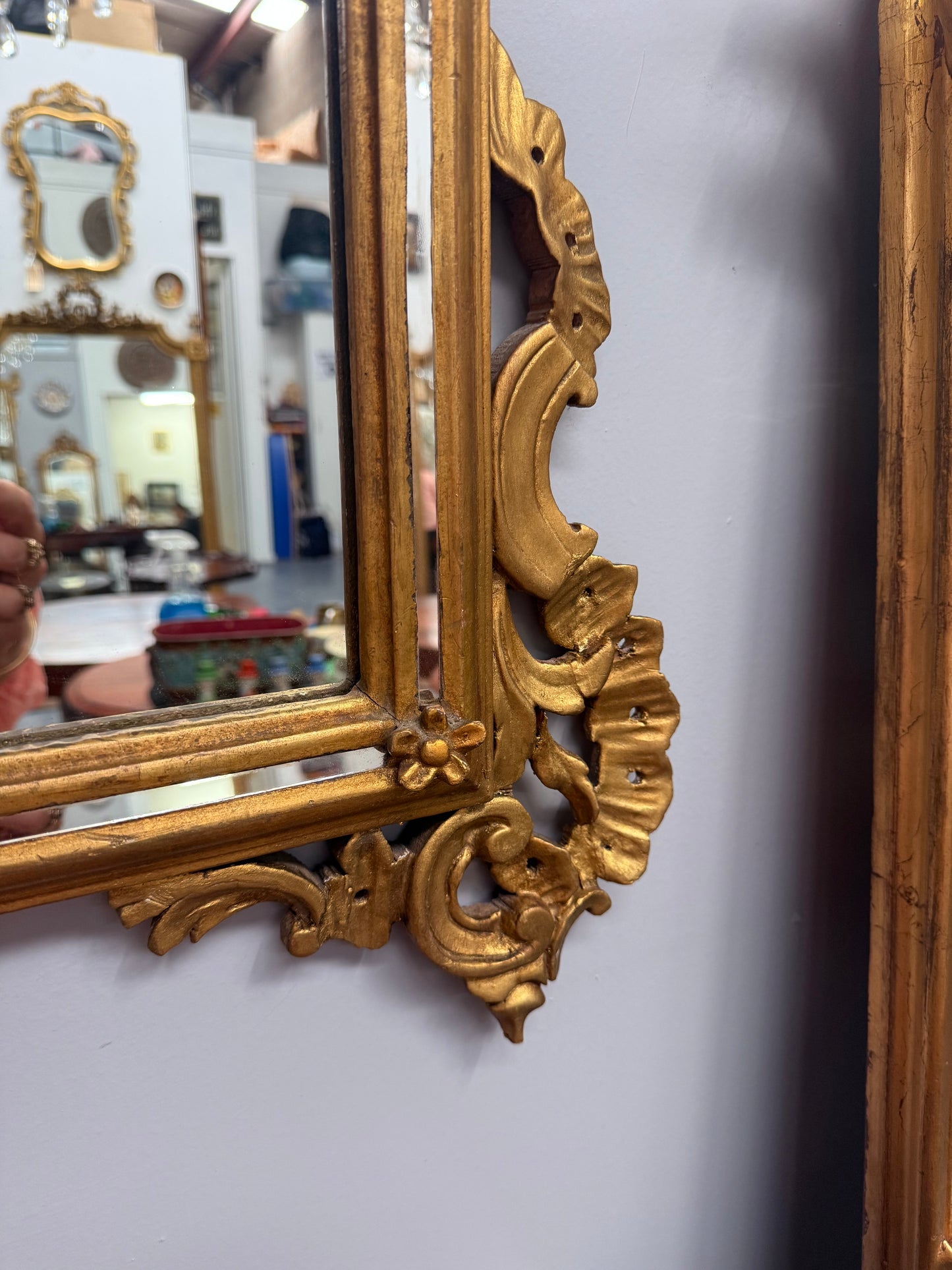 Antique Italian Rococo Influence Wall Mirror