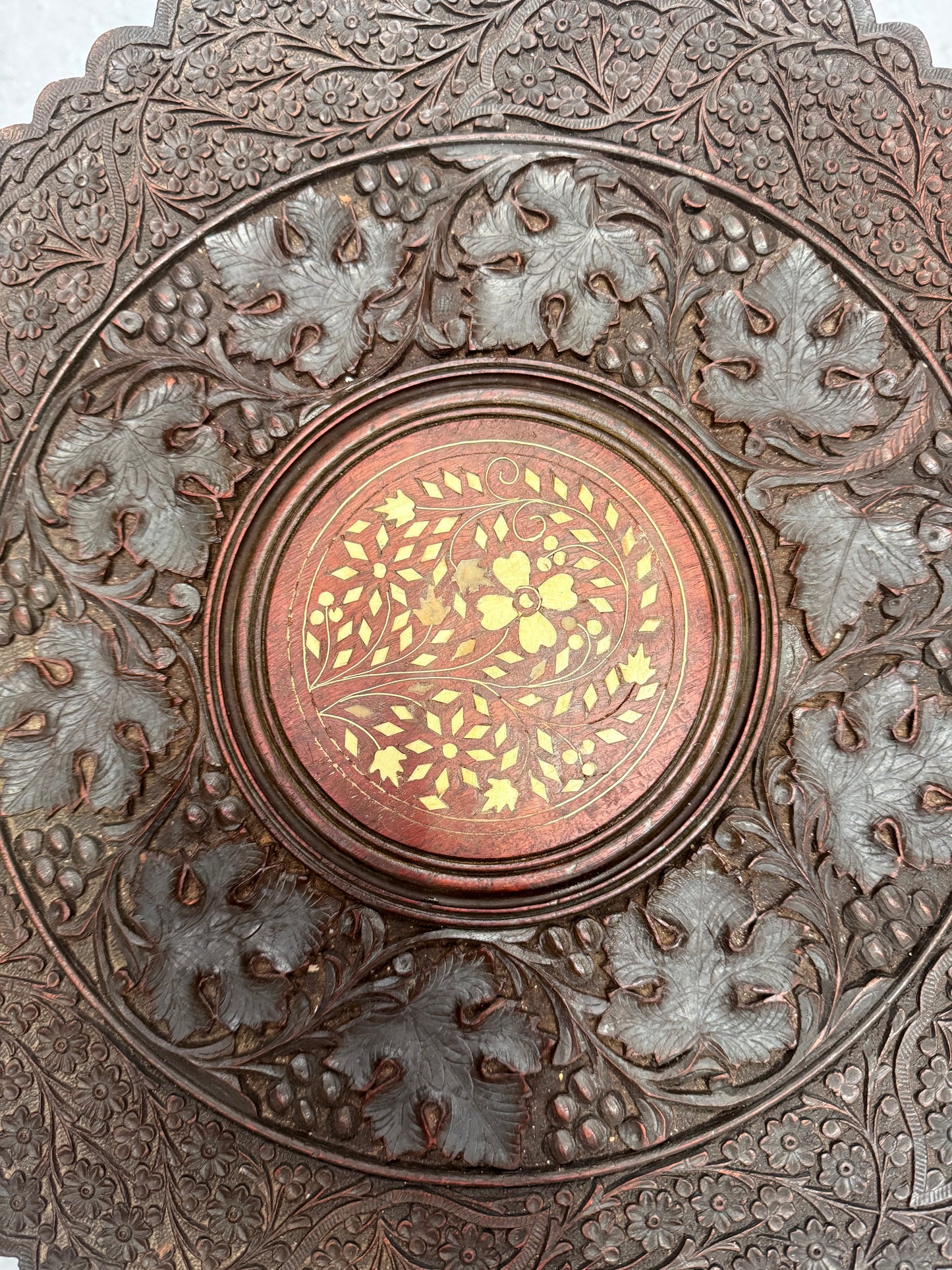 Hardwood Hand Carved Inlay Side Table