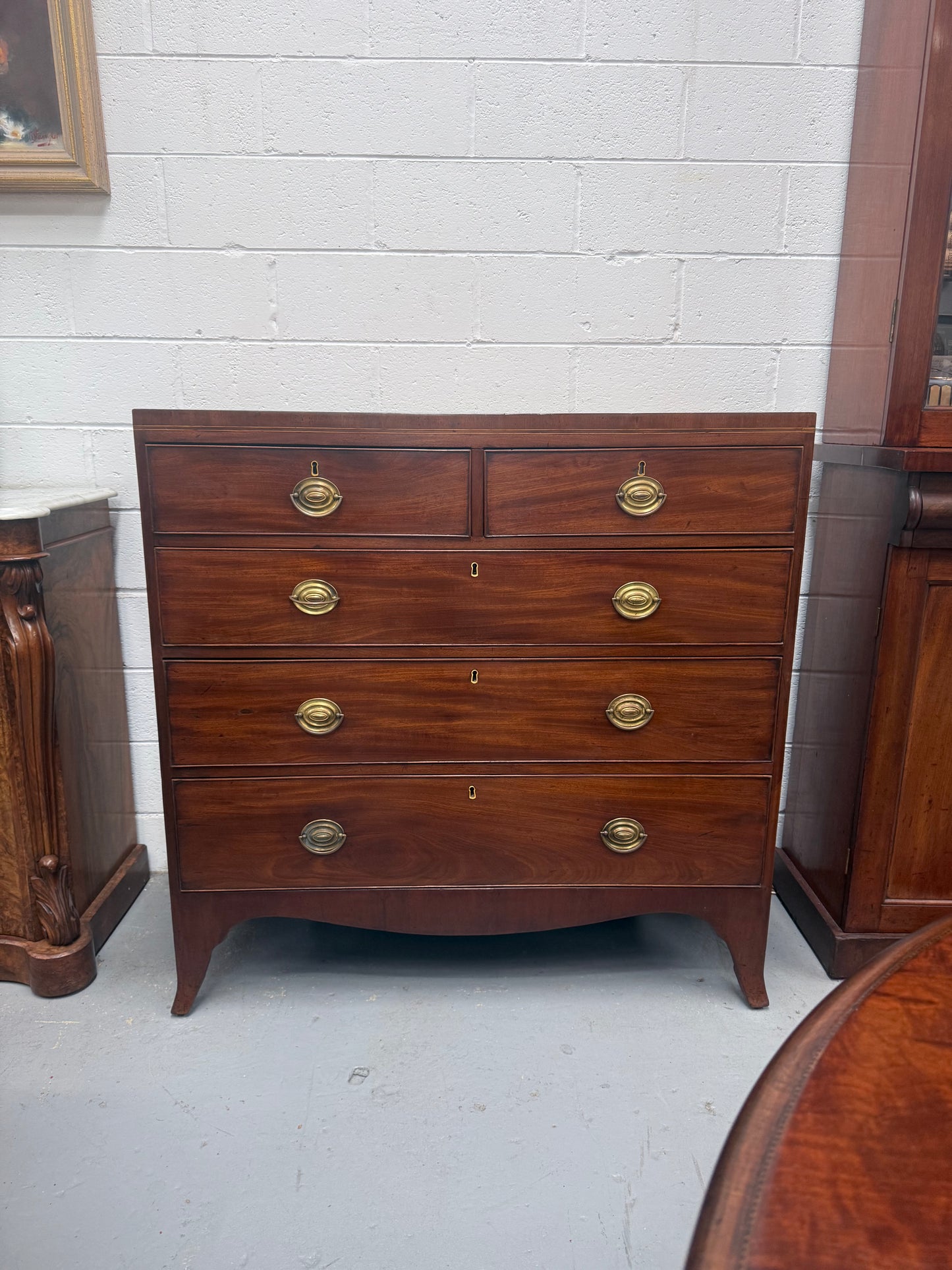 Antique Mahogany Regency Georgian Chest of Five Drawers
