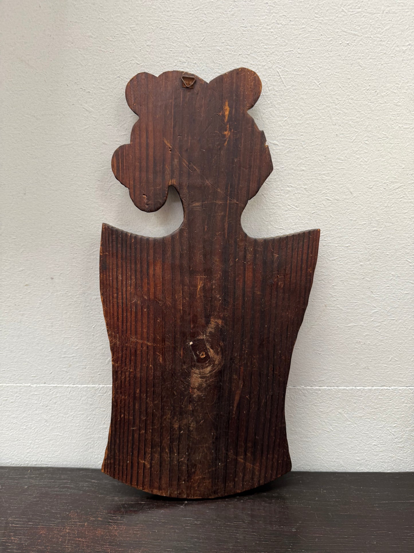 Vintage Medieval Style Hand Carved Wood Plaque