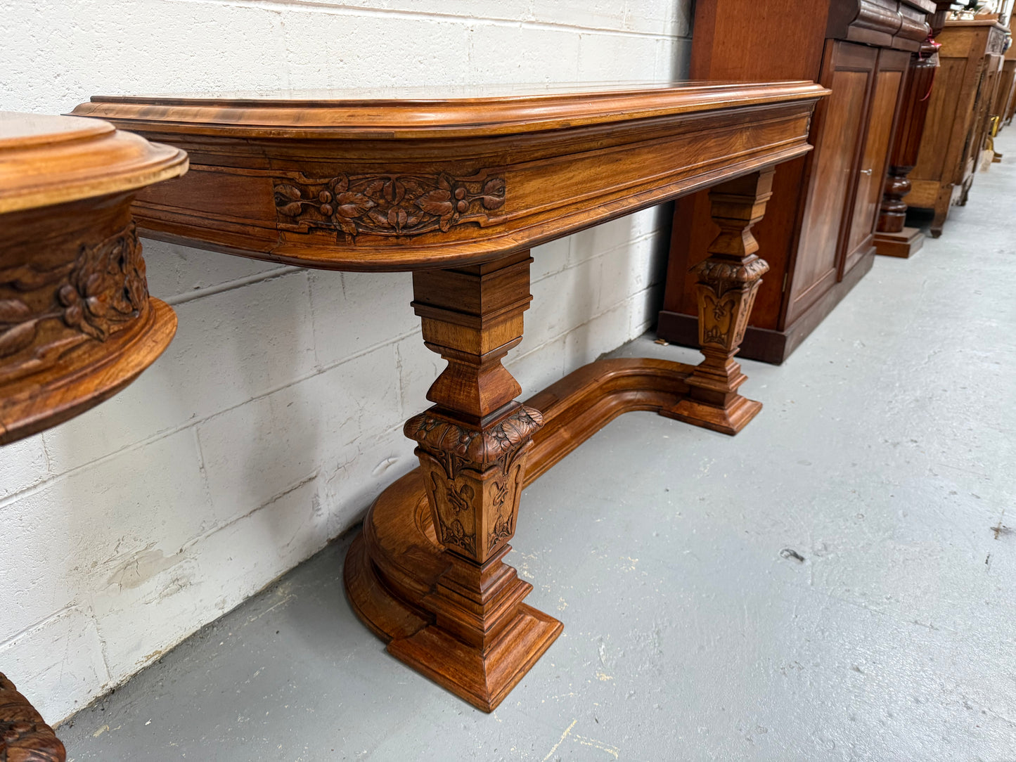 Hard to Find Nicely Carved Walnut Console Tables