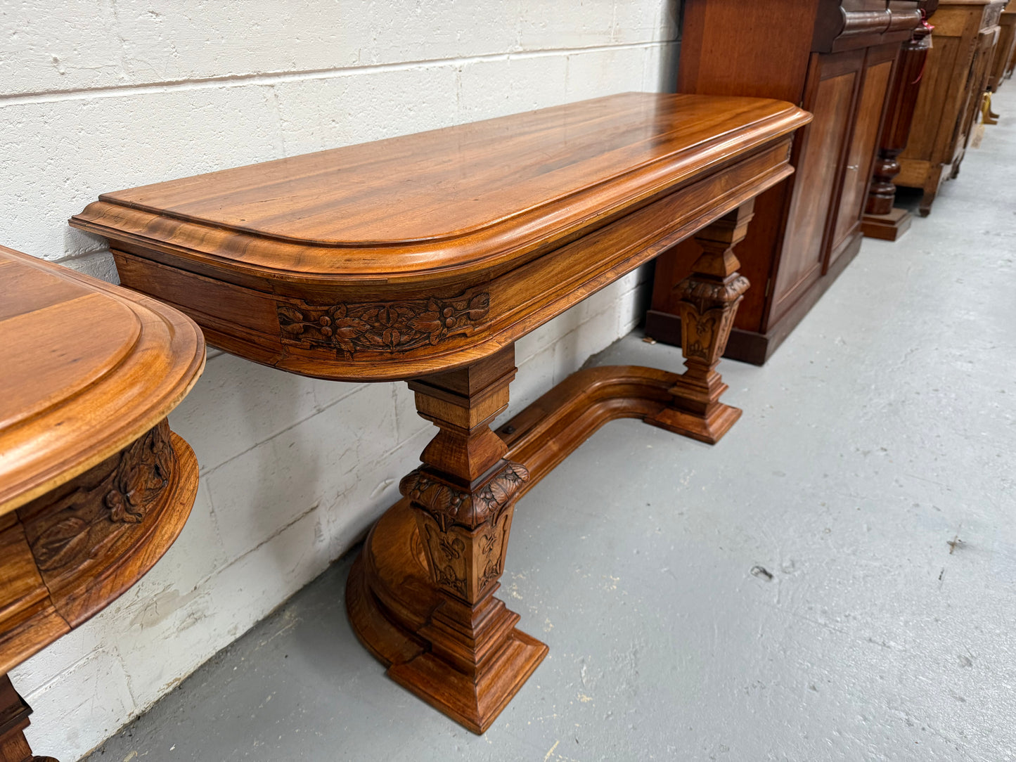 Hard to Find Nicely Carved Walnut Console Tables