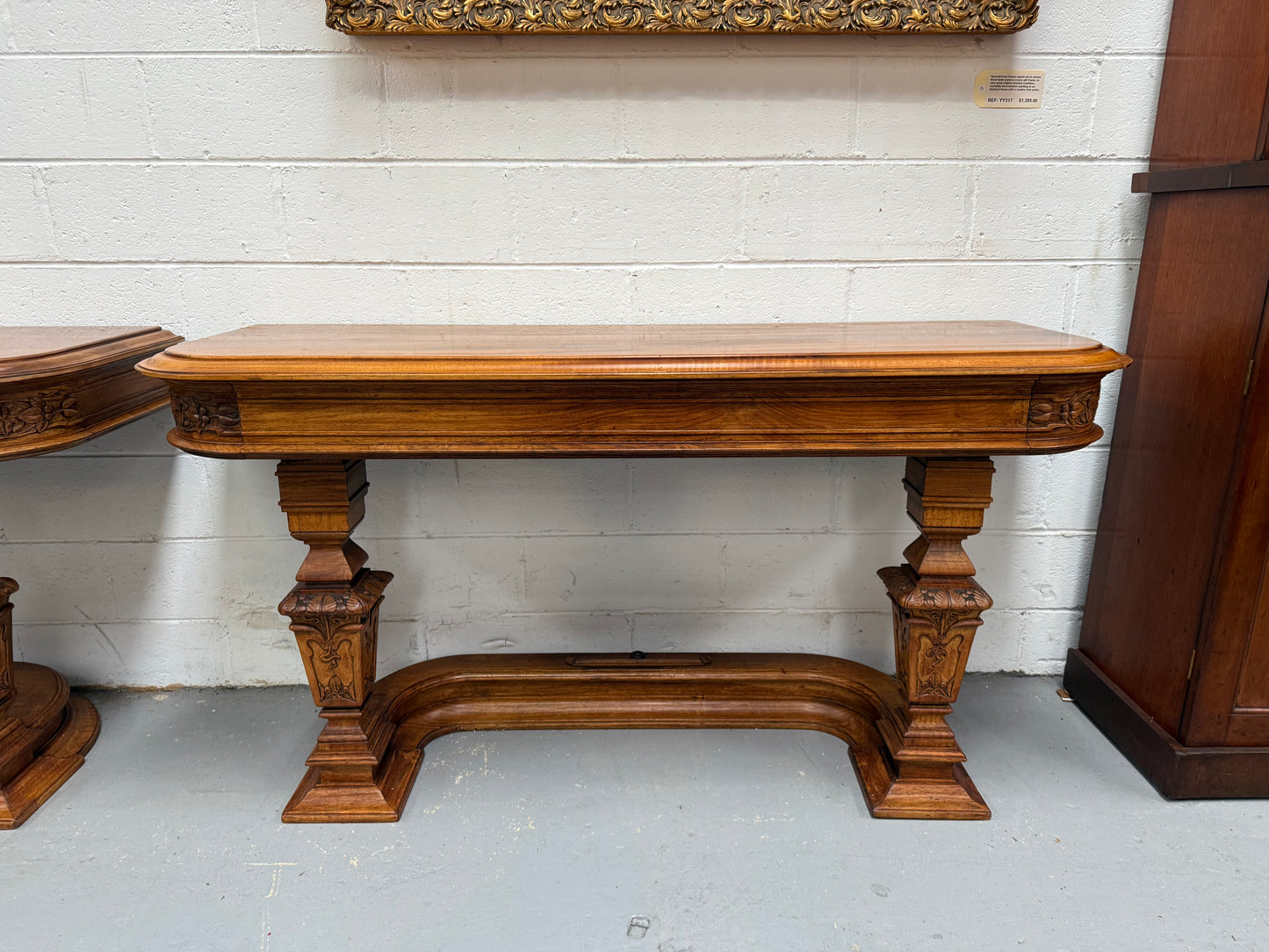 Hard to Find Nicely Carved Walnut Console Tables