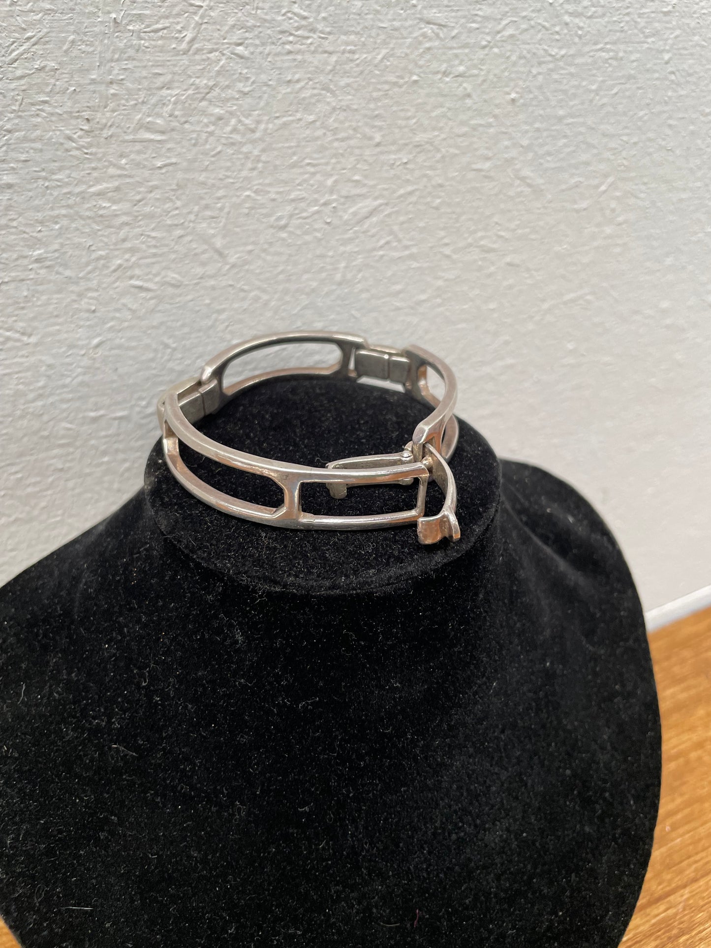 Heavy Mid Century Modern Sterling Silver Bracelet