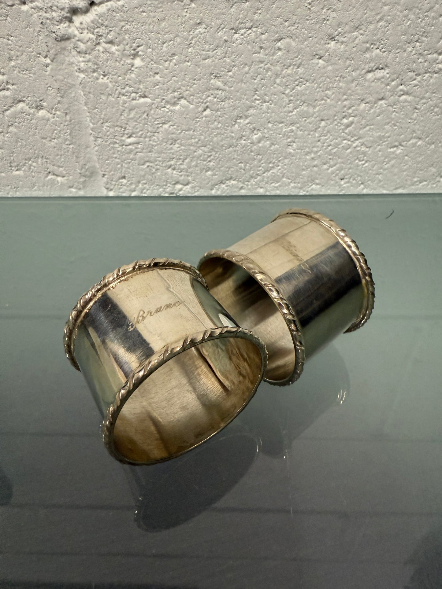Vintage Pair Silver (800) Serviette Rings