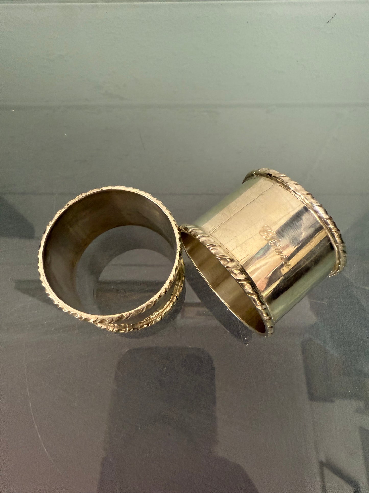 Vintage Pair Silver (800) Serviette Rings