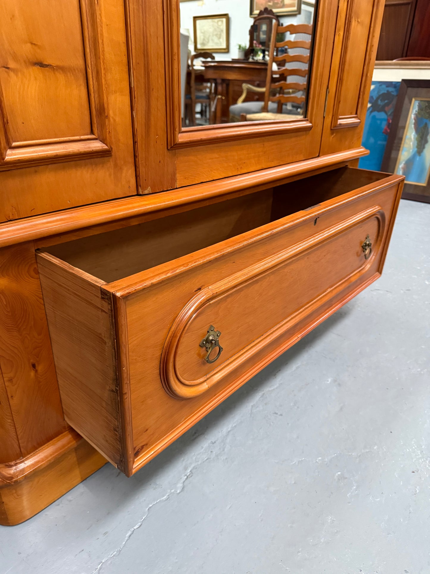 Antique Victorian Huon Pine Bedroom Suite Includes Dressing Table, Wardrobe & Chest of Drawers