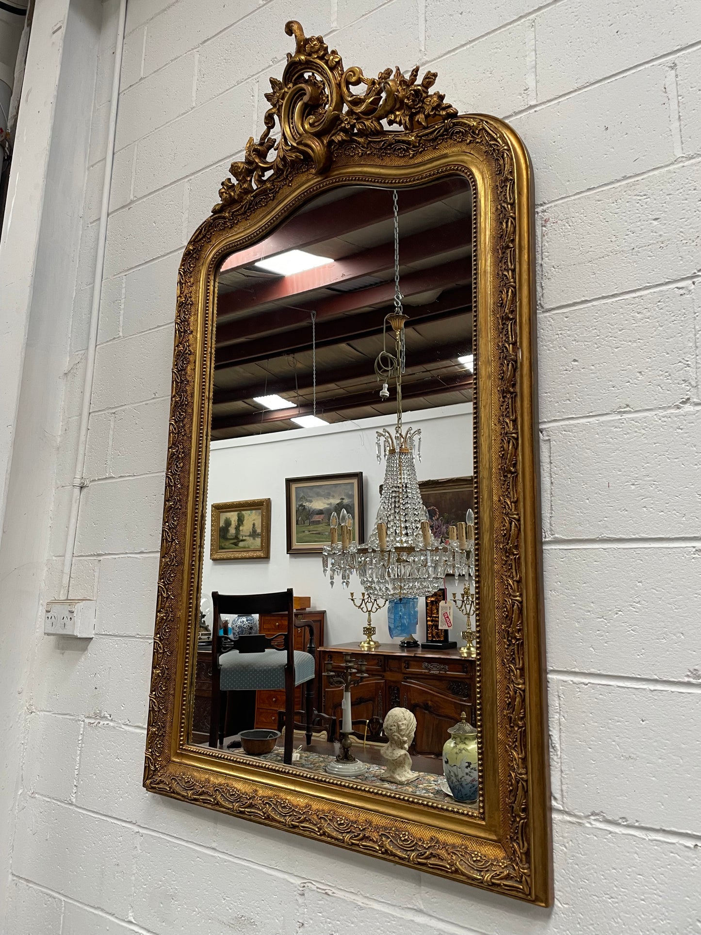 Stunning French 19th Century Louis XV style gilt wall mirror. Lovely ornate details and has its original mirror. In good original detailed condition and has been sourced directly from France.