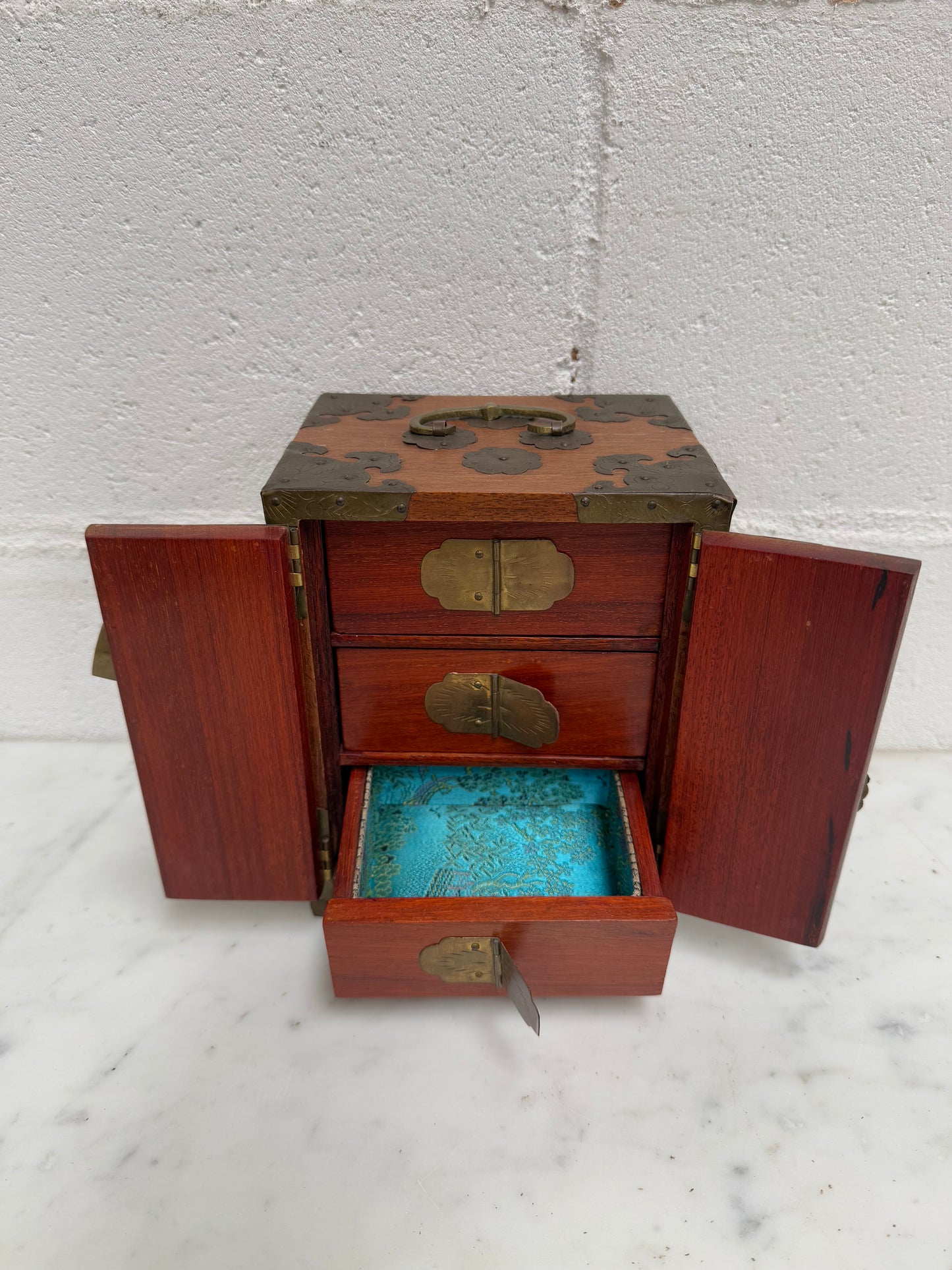 Vintage Chinese Lockable Jewellery Box