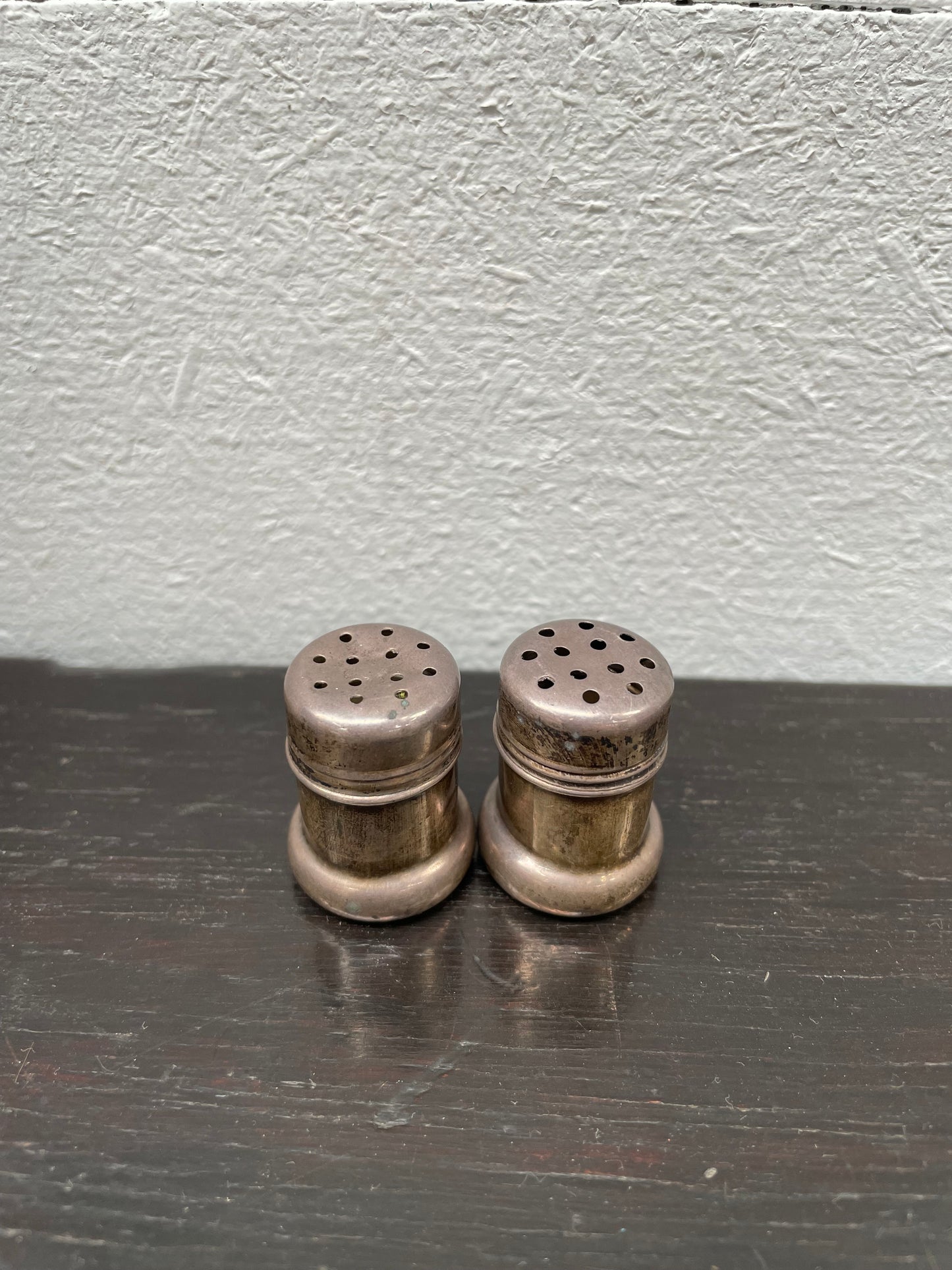 Pair Of Sterling Silver Salt & Pepper Miniature Shakers