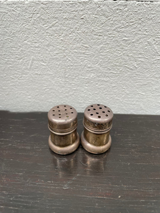 Pair Of Sterling Silver Salt & Pepper Miniature Shakers