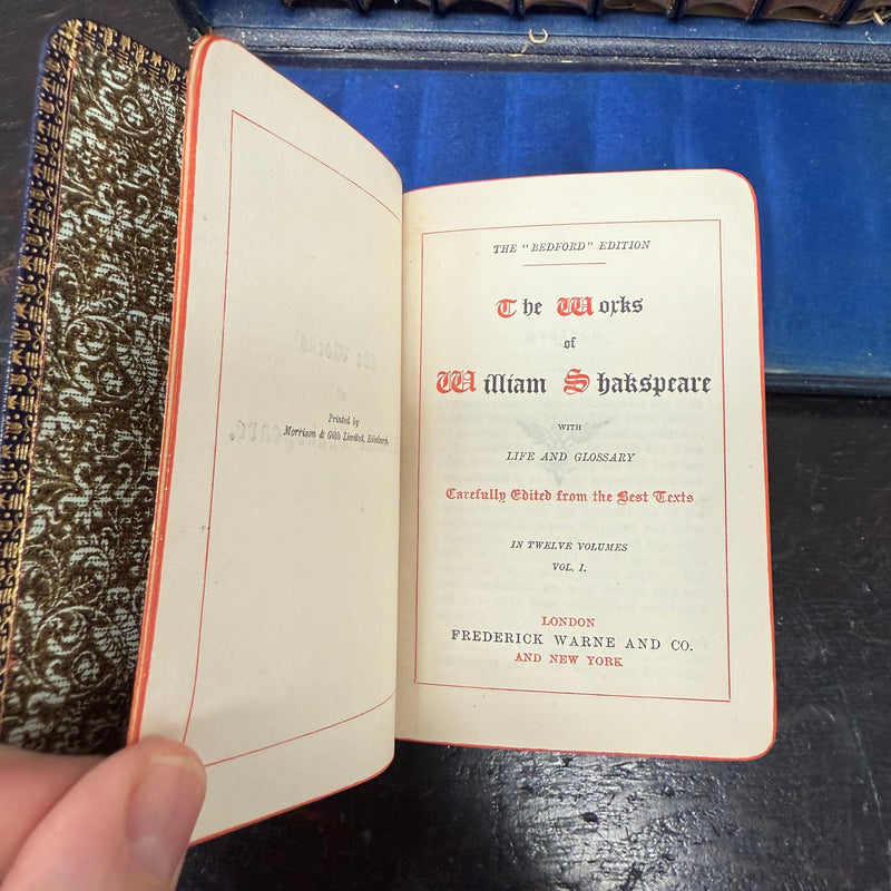 Rare Set of the Complete Works of Shakespeare 12 Volumes in Leather Presentation Case