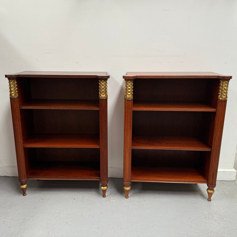 Very Attractive Pair Vintage Louis XVI Diminutive Mahogany Bookshelves
