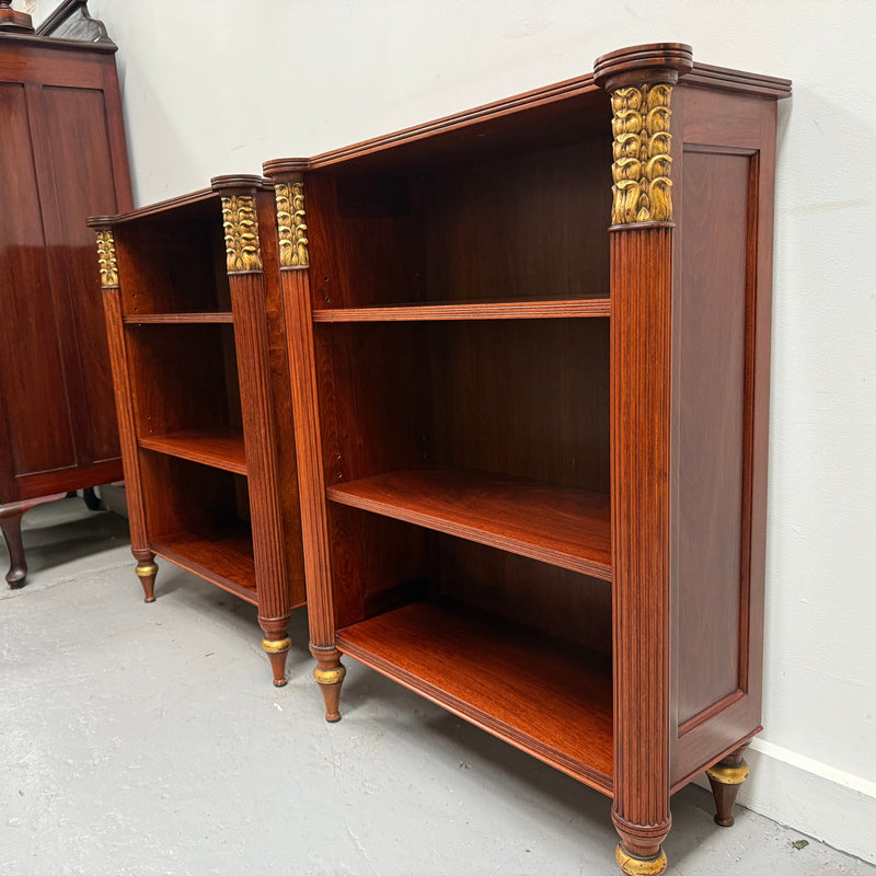 Very Attractive Pair Vintage Louis XVI Diminutive Mahogany Bookshelves