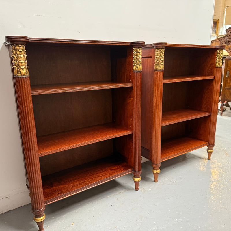 Very Attractive Pair Vintage Louis XVI Diminutive Mahogany Bookshelves