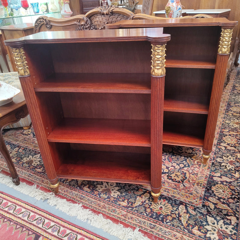 Very Attractive Pair Vintage Louis XVI Diminutive Mahogany Bookshelves