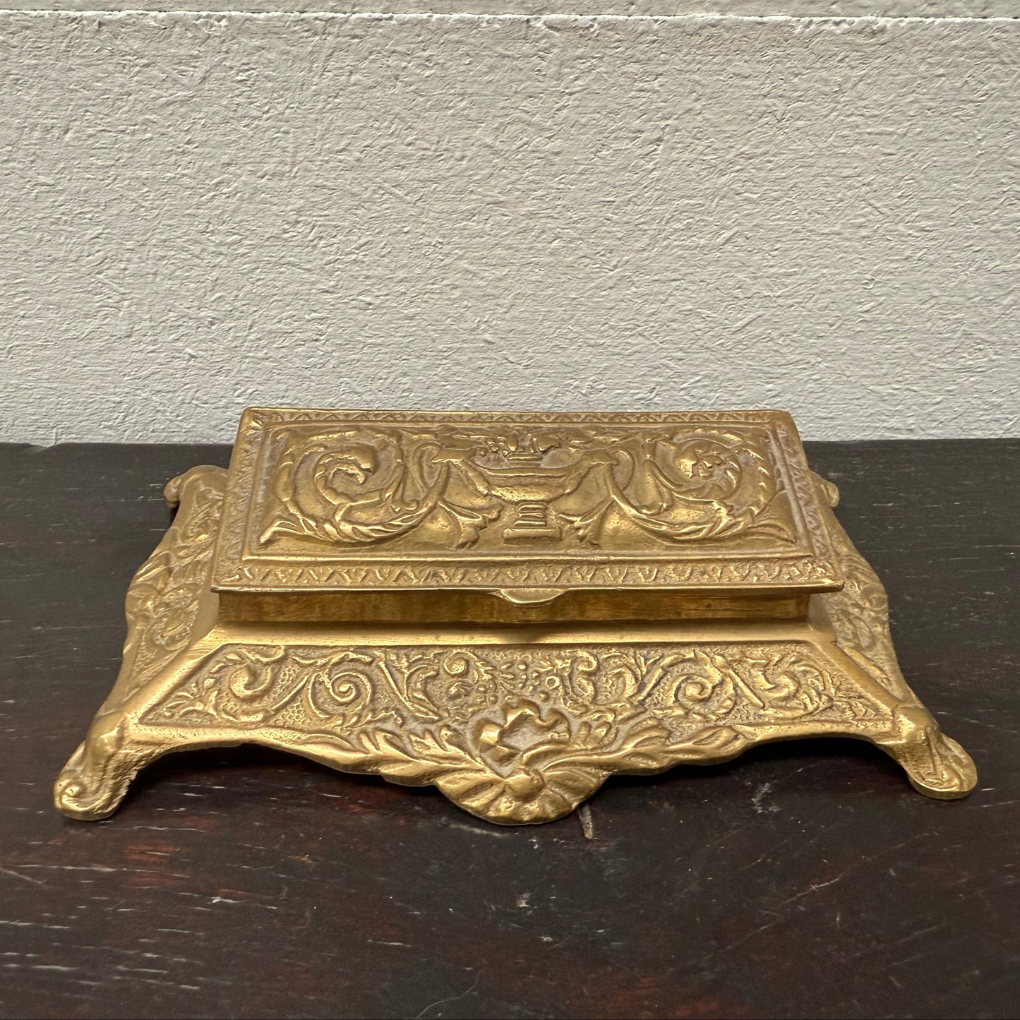 Victorian Style Brass & Gilt Stamp Holder Circa 1950s