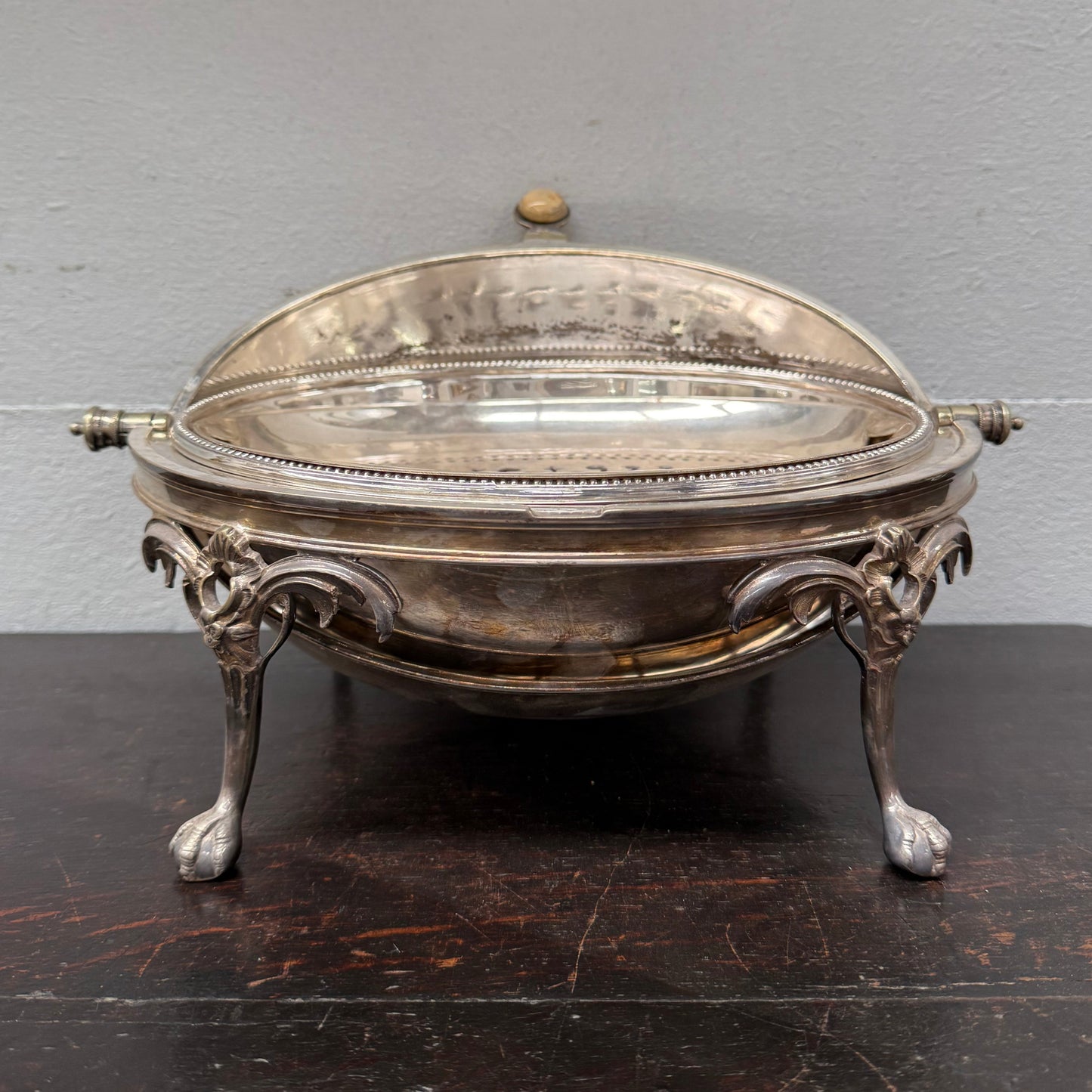 Victorian Top Quality Silver Plate Revolving Dome Top Buffet Server