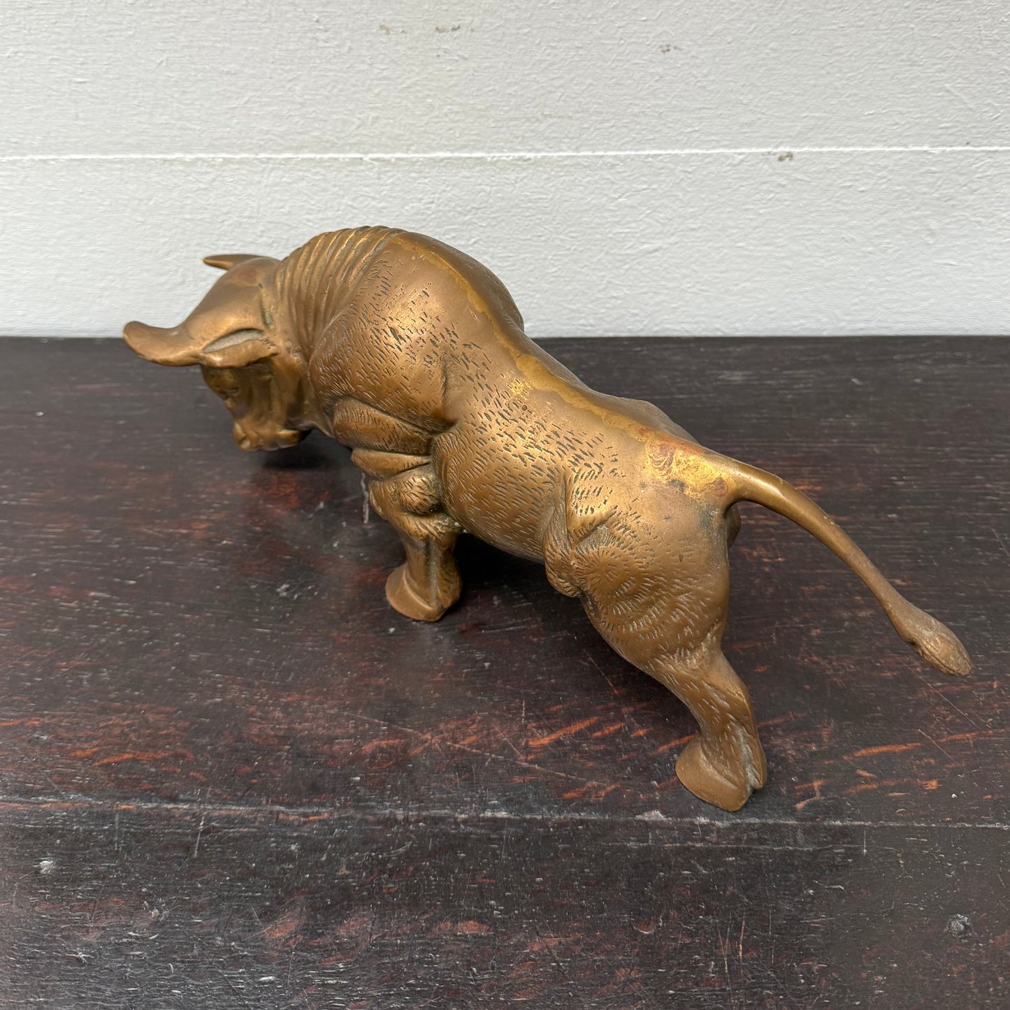 Vintage Bronze Bull With Great Detail