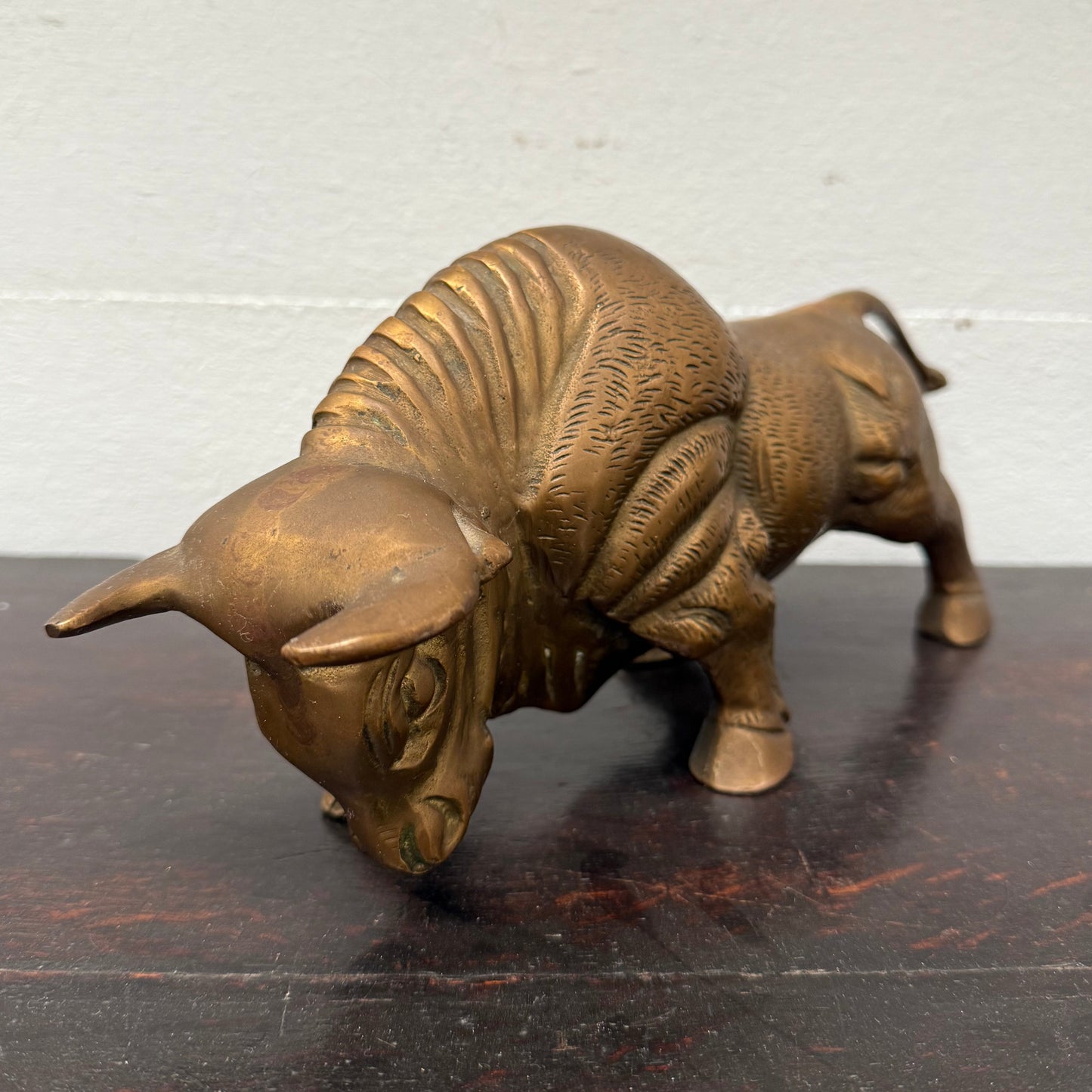 Vintage Bronze Bull With Great Detail