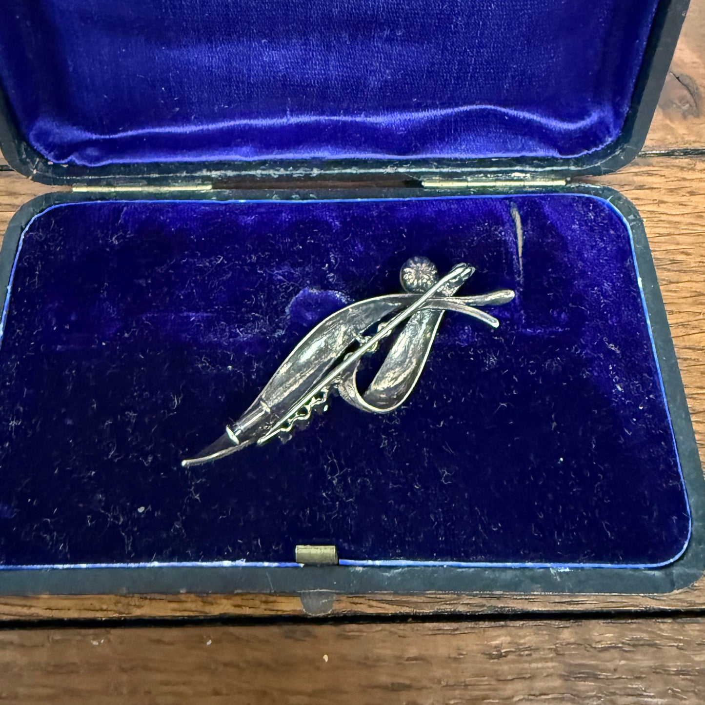 Vintage Silver 925 Rhinestone & Pearl Gold Tone Brooch
