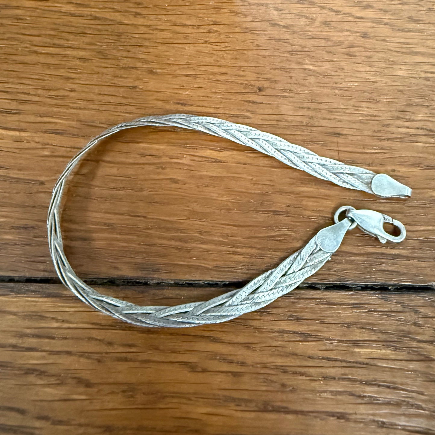 Vintage Sterling Silver Italian Woven Bracelet