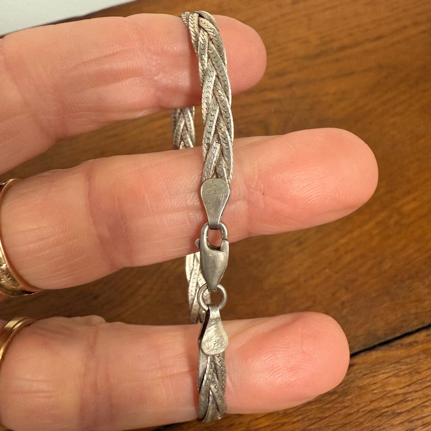 Vintage Sterling Silver Italian Woven Bracelet