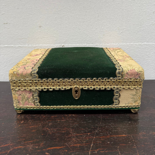 Vintage Tapestry Covered Jewellery Box