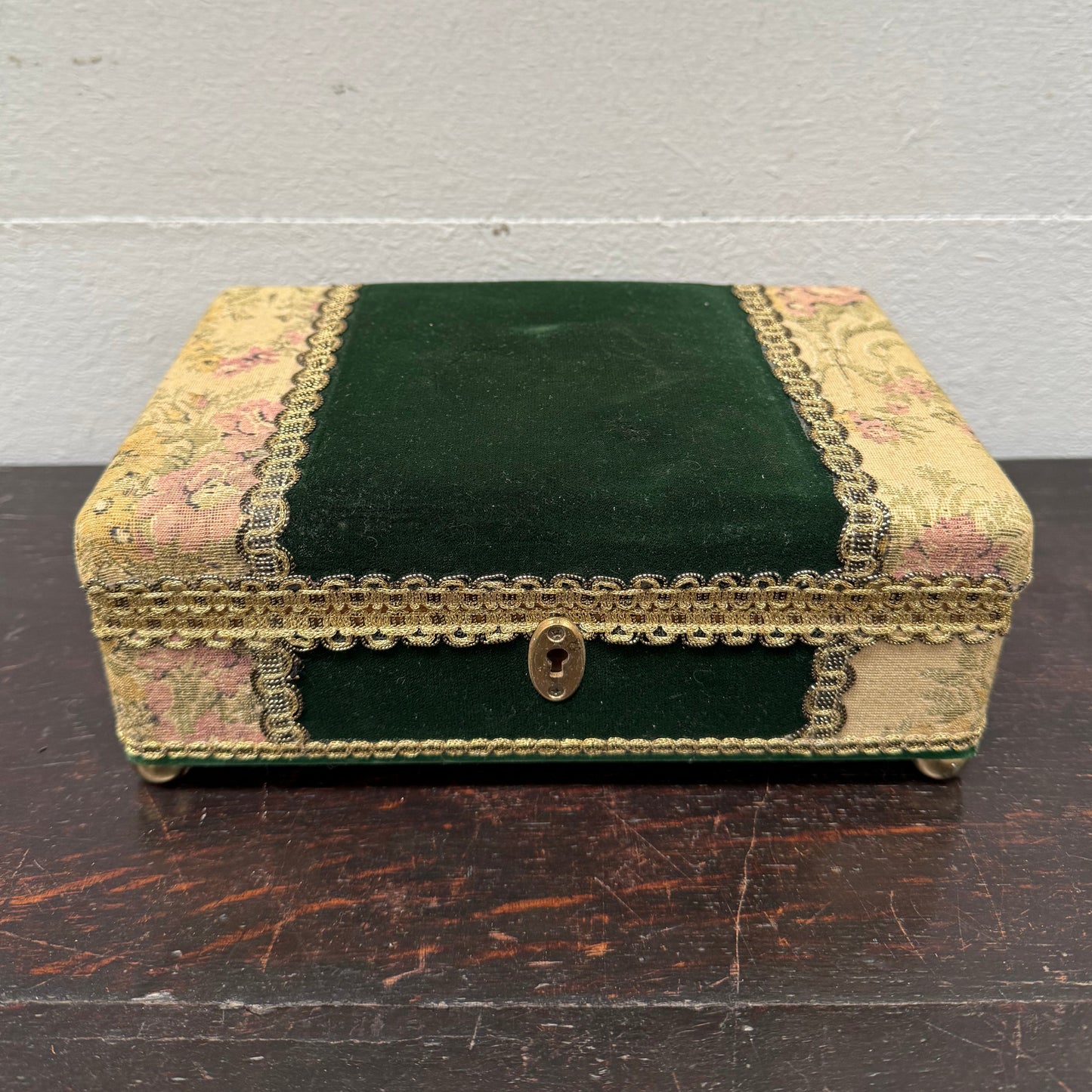 Vintage Tapestry Covered Jewellery Box