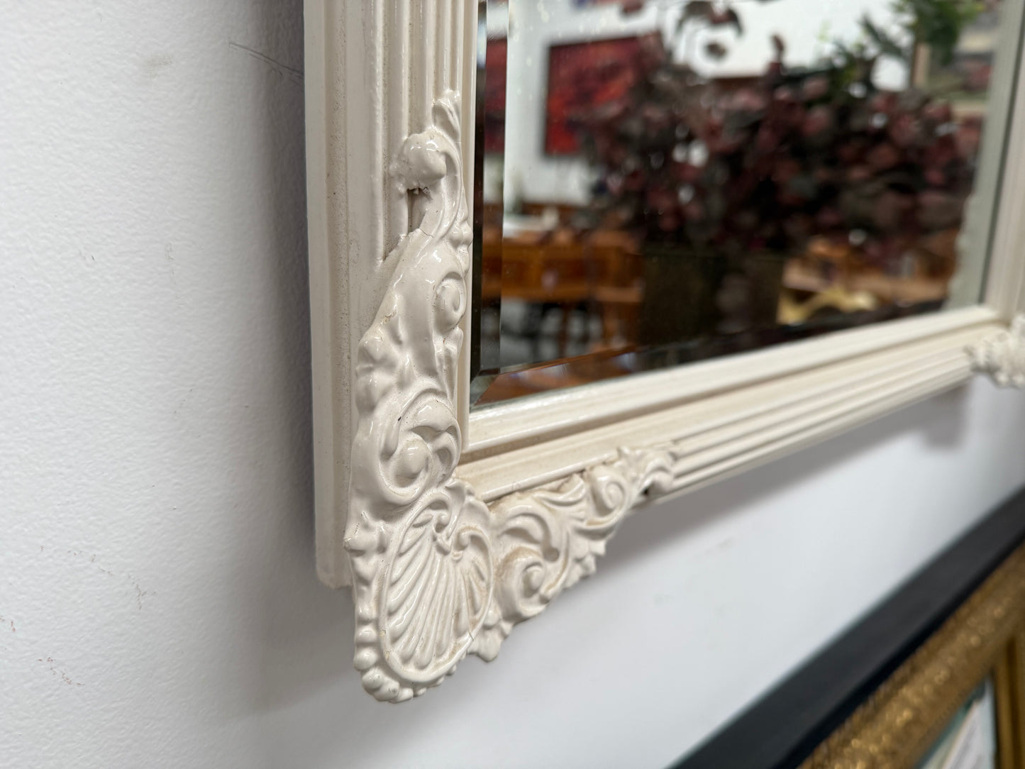Vintage White Painted Mirror