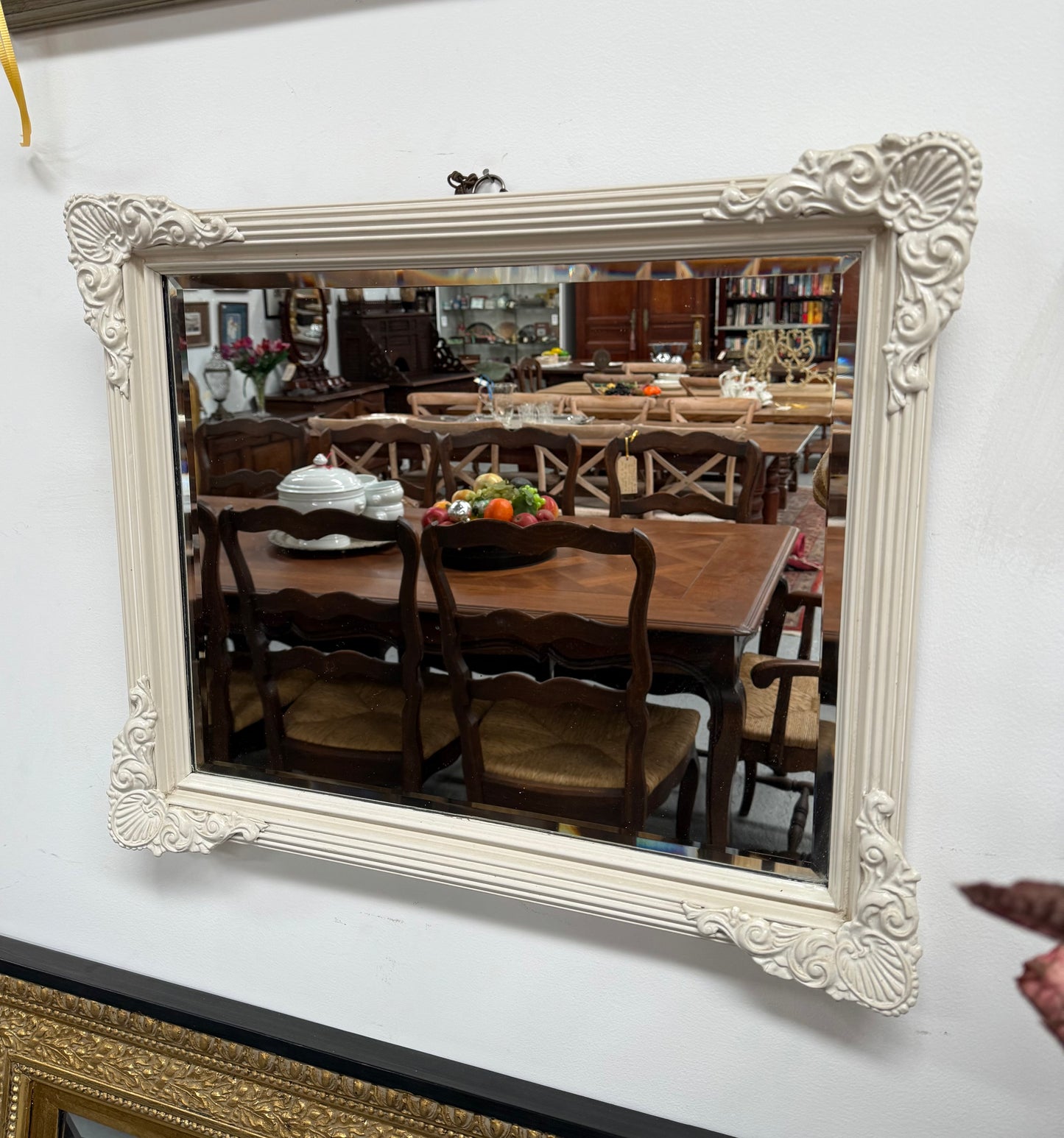 Vintage White Painted Mirror
