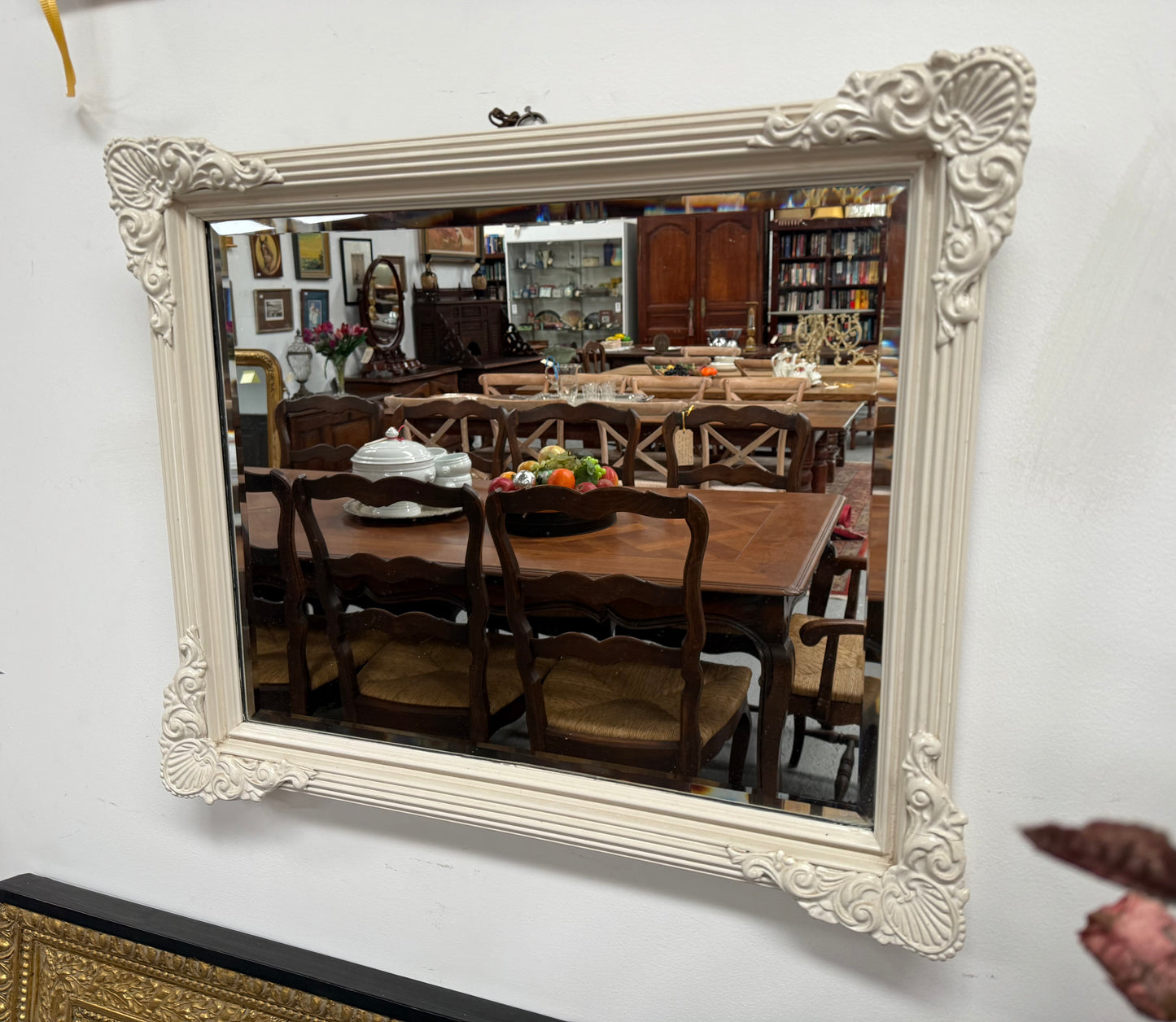 Vintage White Painted Mirror