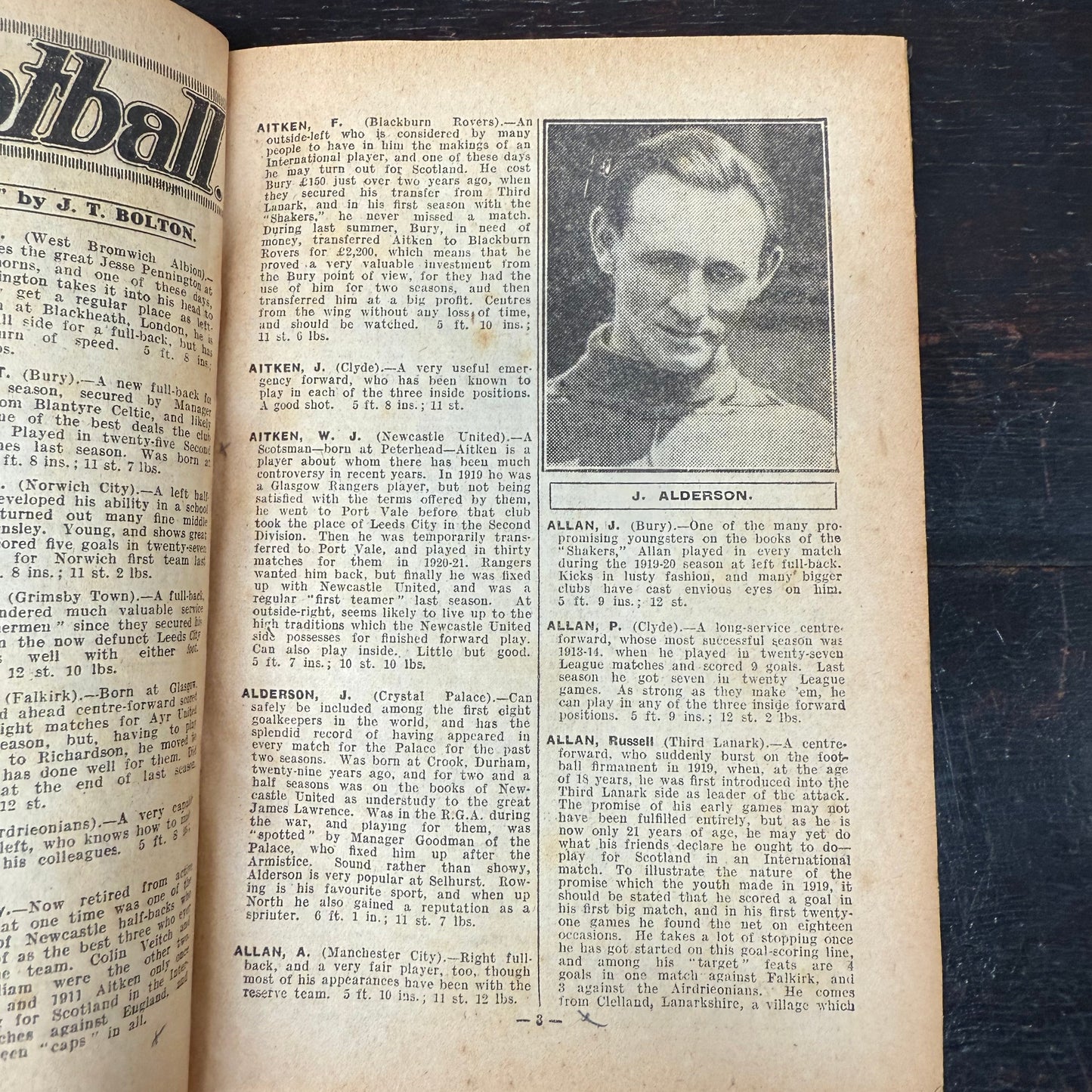 Whos Who in Football Supplement to "The Marvel" Newspaper 1921