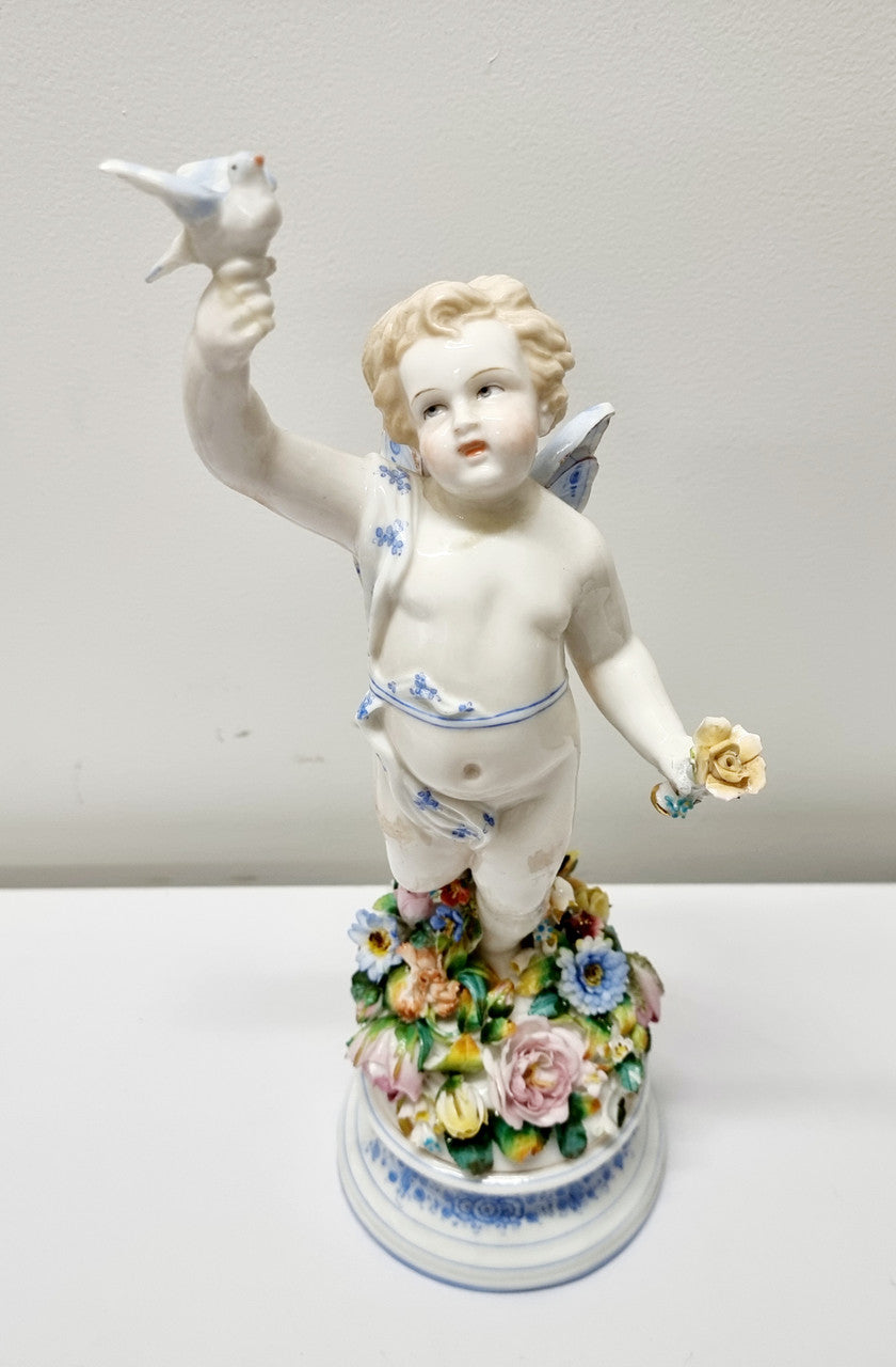 Stunning pair of Victorian Sitzendorf figurines of "Summer & Spring". They have been sourced locally and are in good "as found condition" with some minor wear and tear. Please view photos as they help form part of the description.
