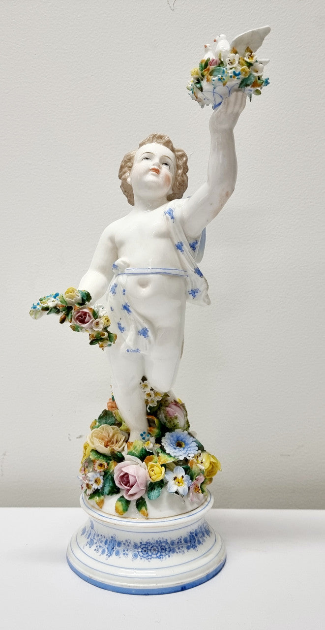 Stunning pair of Victorian Sitzendorf figurines of "Summer & Spring". They have been sourced locally and are in good "as found condition" with some minor wear and tear. Please view photos as they help form part of the description.