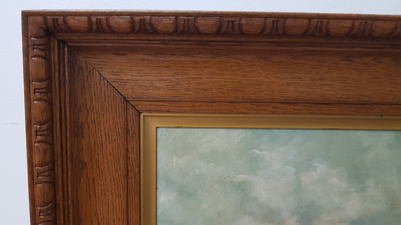 <span style="font-size: 0.875rem;">An Edwardian "Ship Scene" oil on canvas painting, framed in a timber frame. Sourced locally and </span><span style="font-size: 0.875rem;">in good original condition.</span>